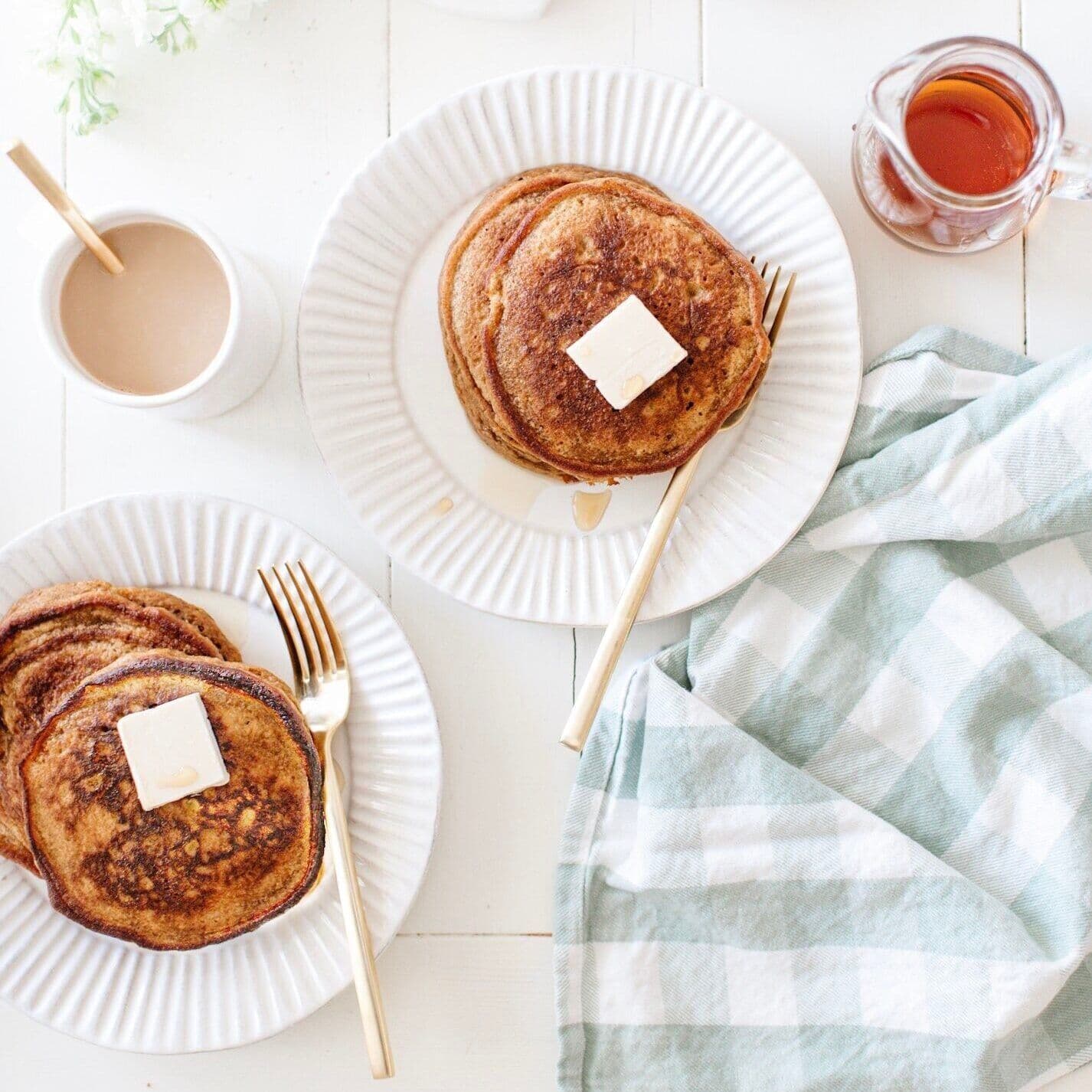 Gingerbread Pear Blender Pancakes banner image