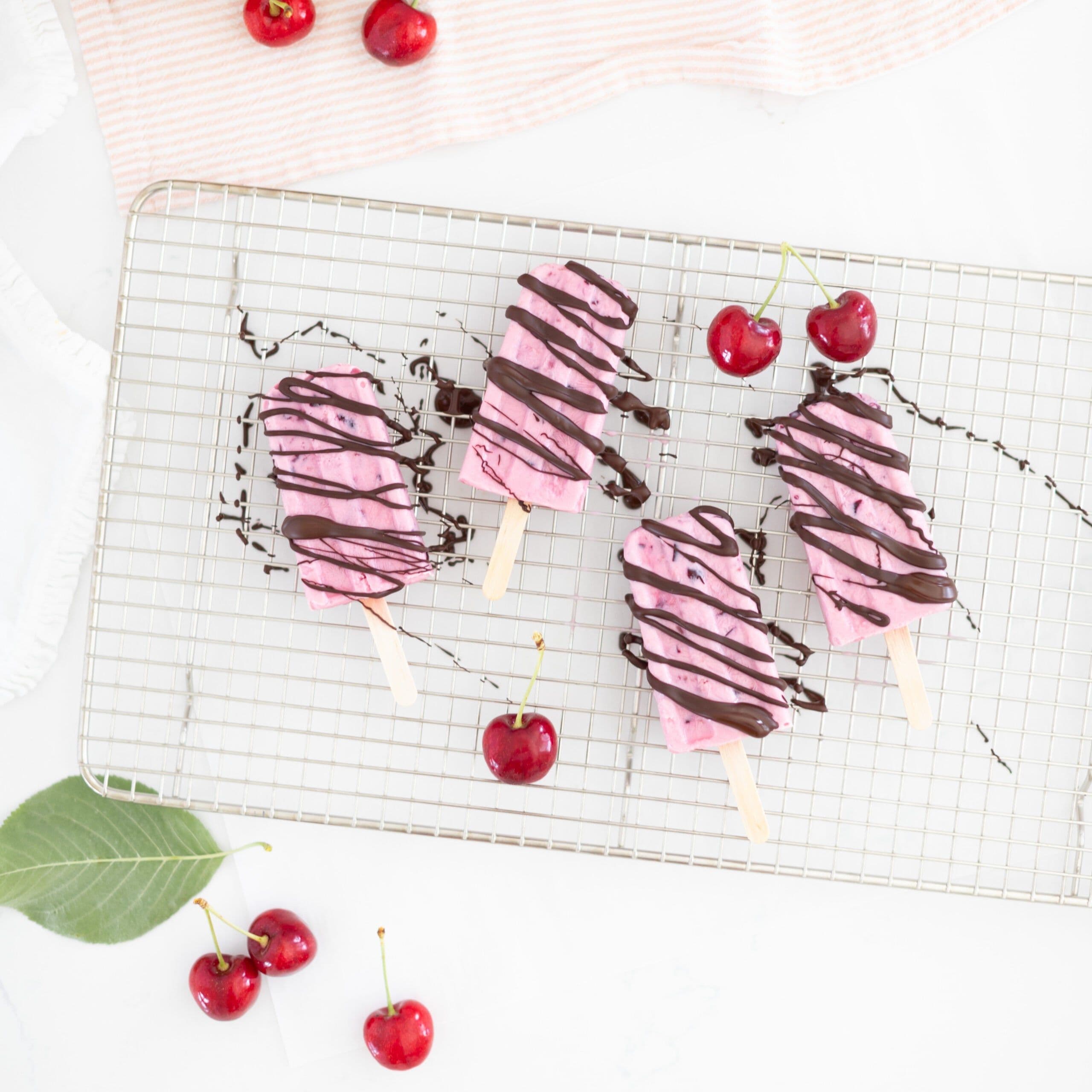 Cherry Chocolate Amaretto Popsicles banner image