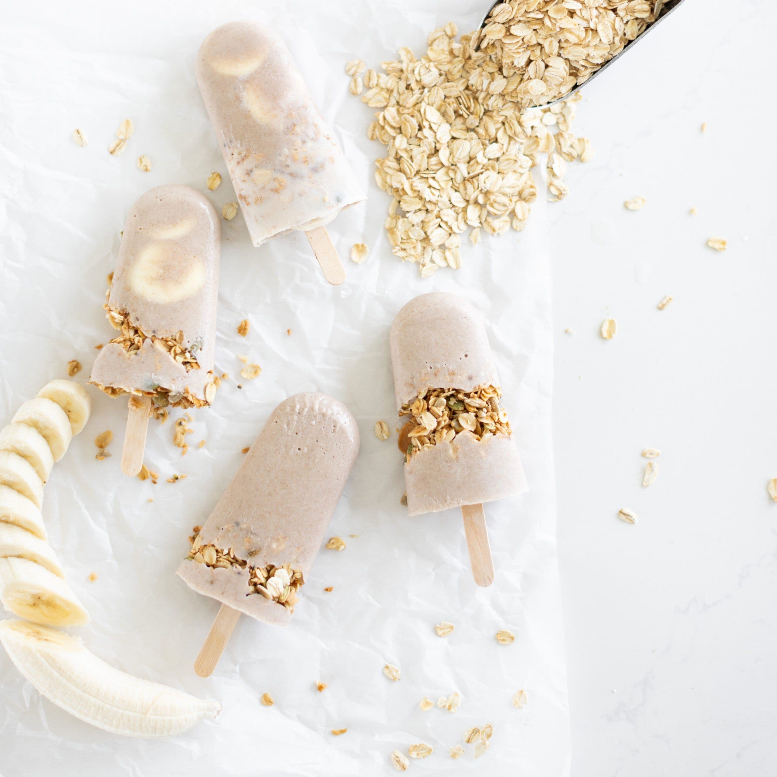 Banana Breakfast Popsicles banner image