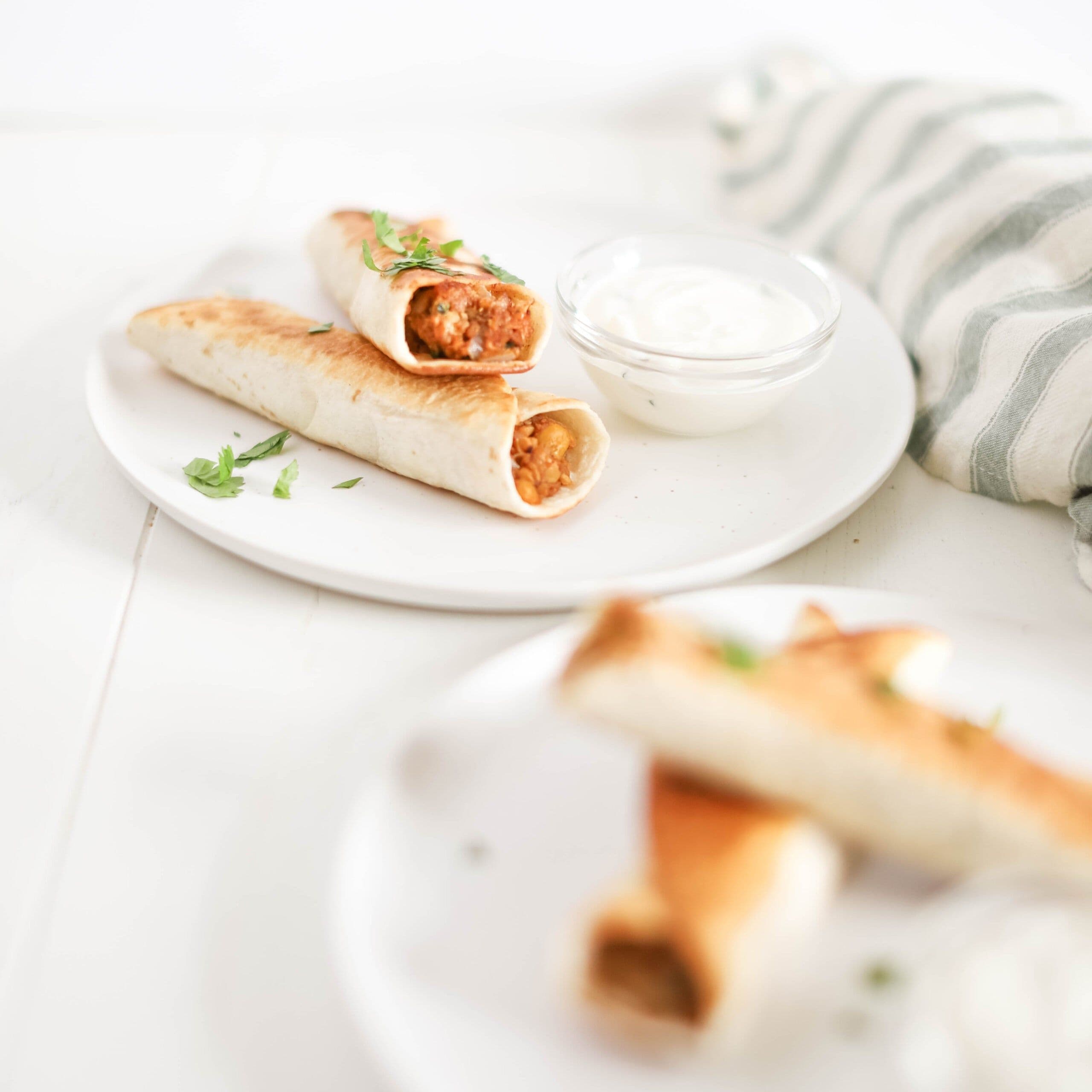 Air Fryer Spiced Chickpea Rollups banner image