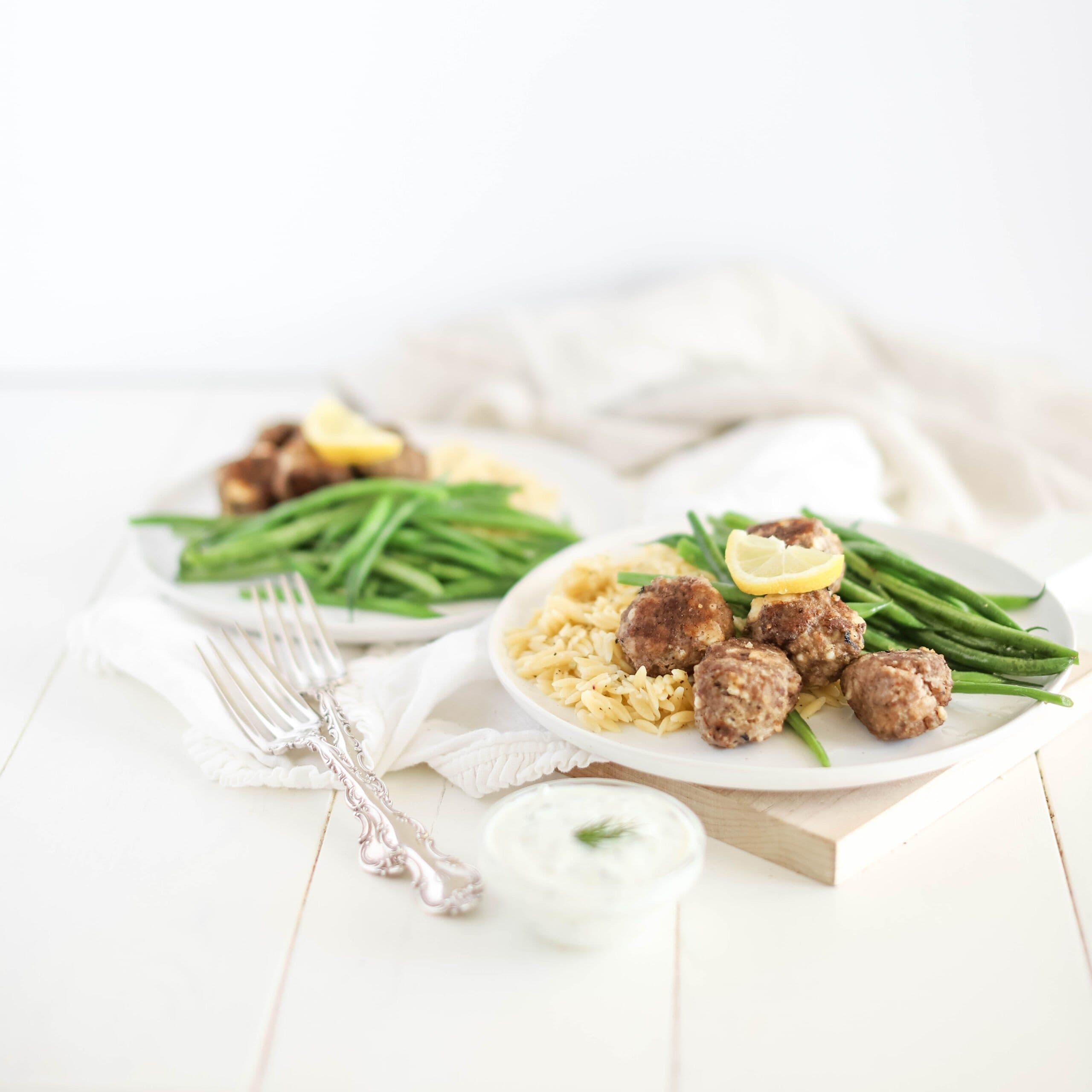 Greek Meatballs with Lemon Orzo banner image
