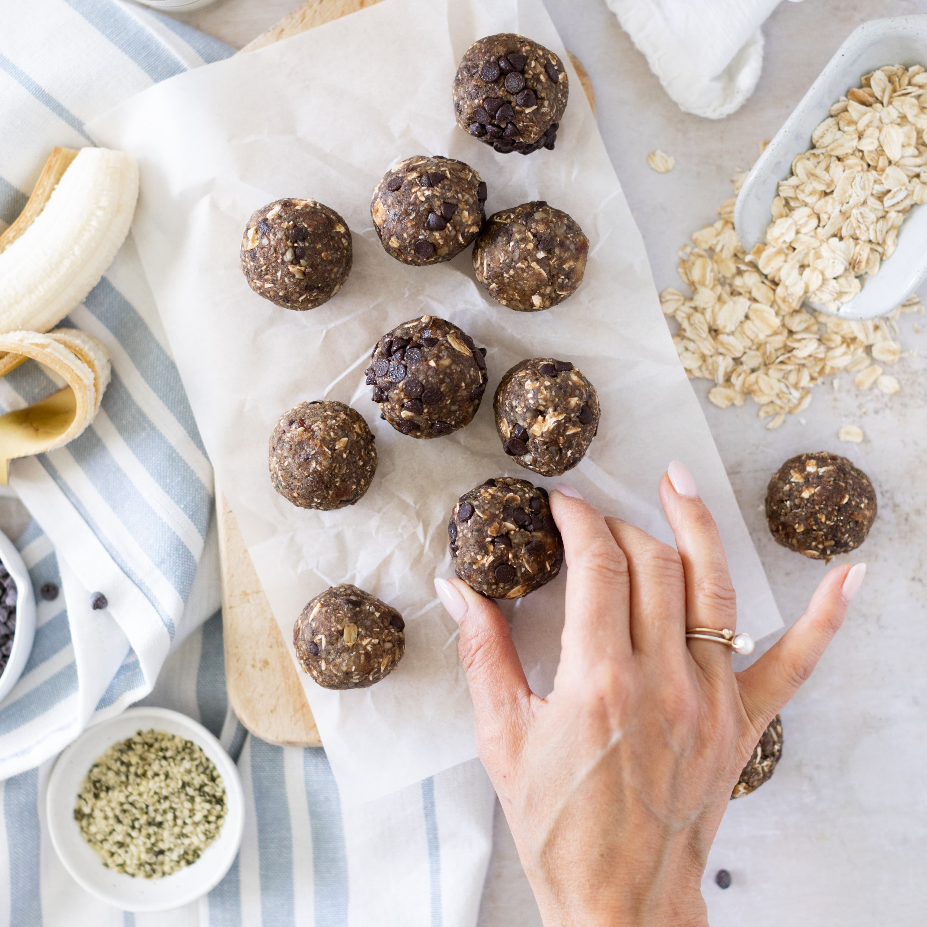 Banana Chocolate Chip Energy Bites banner image