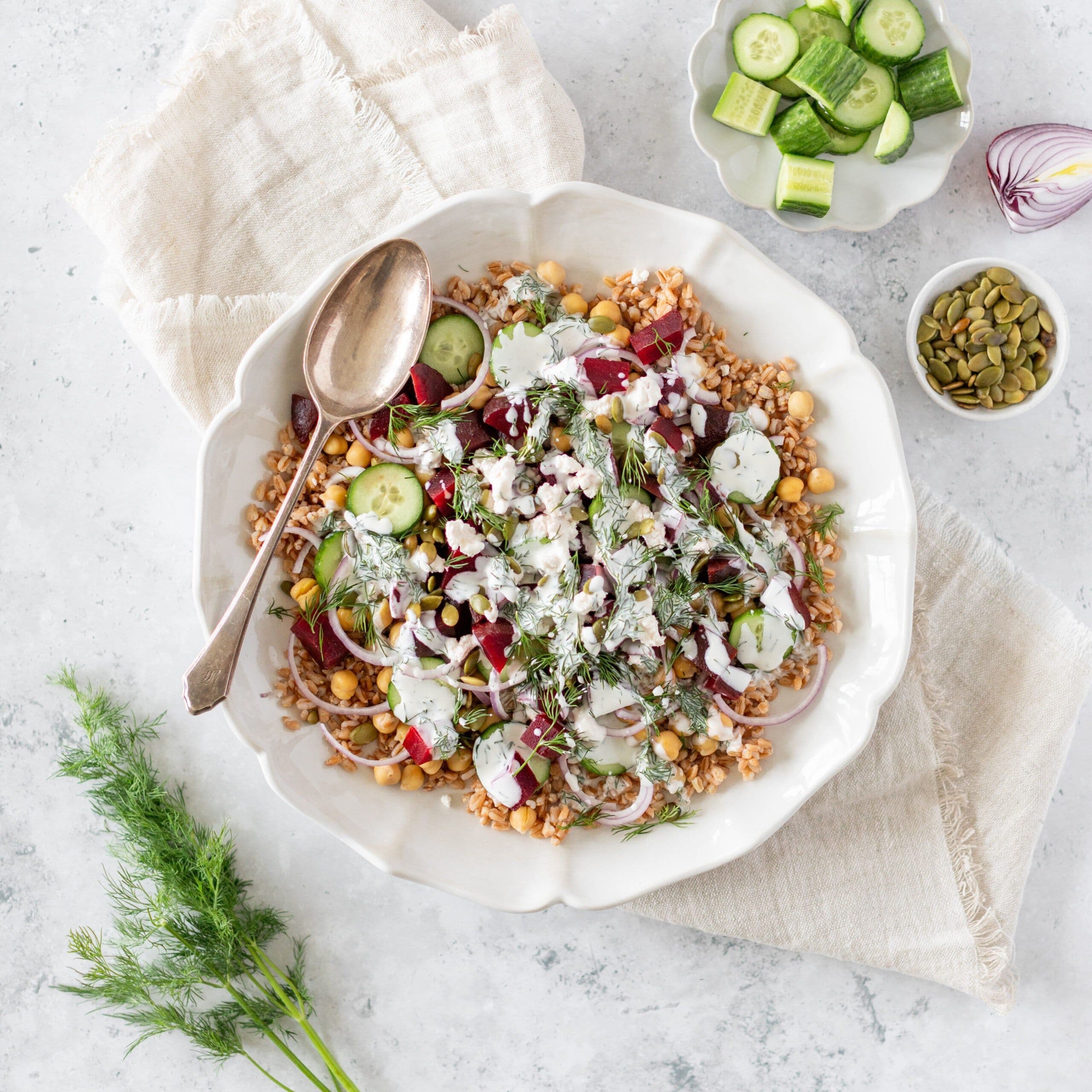 Beet & Cucumber Farro Salad banner image