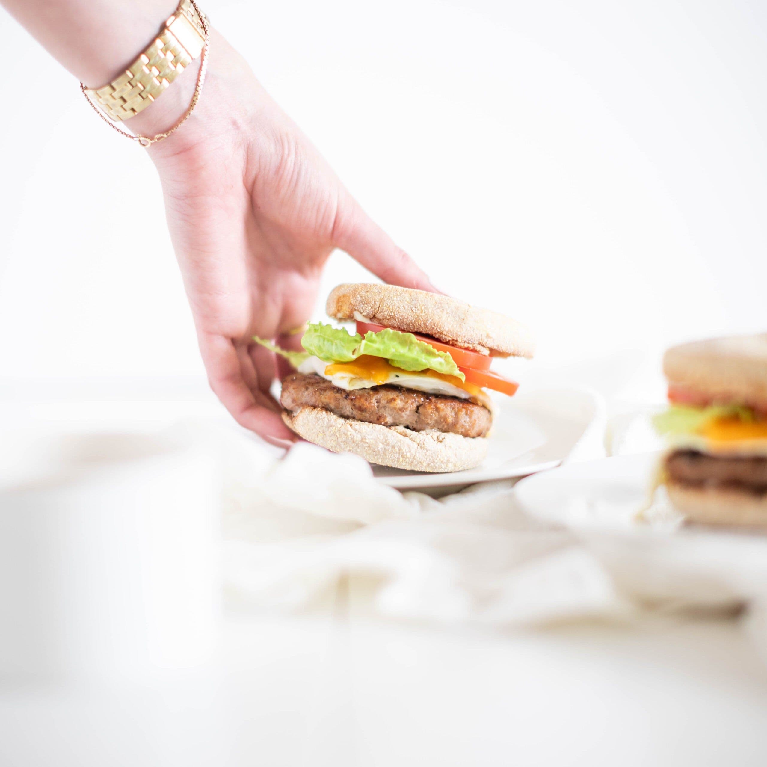 Turkey Sausage Breakfast Sandwiches banner image