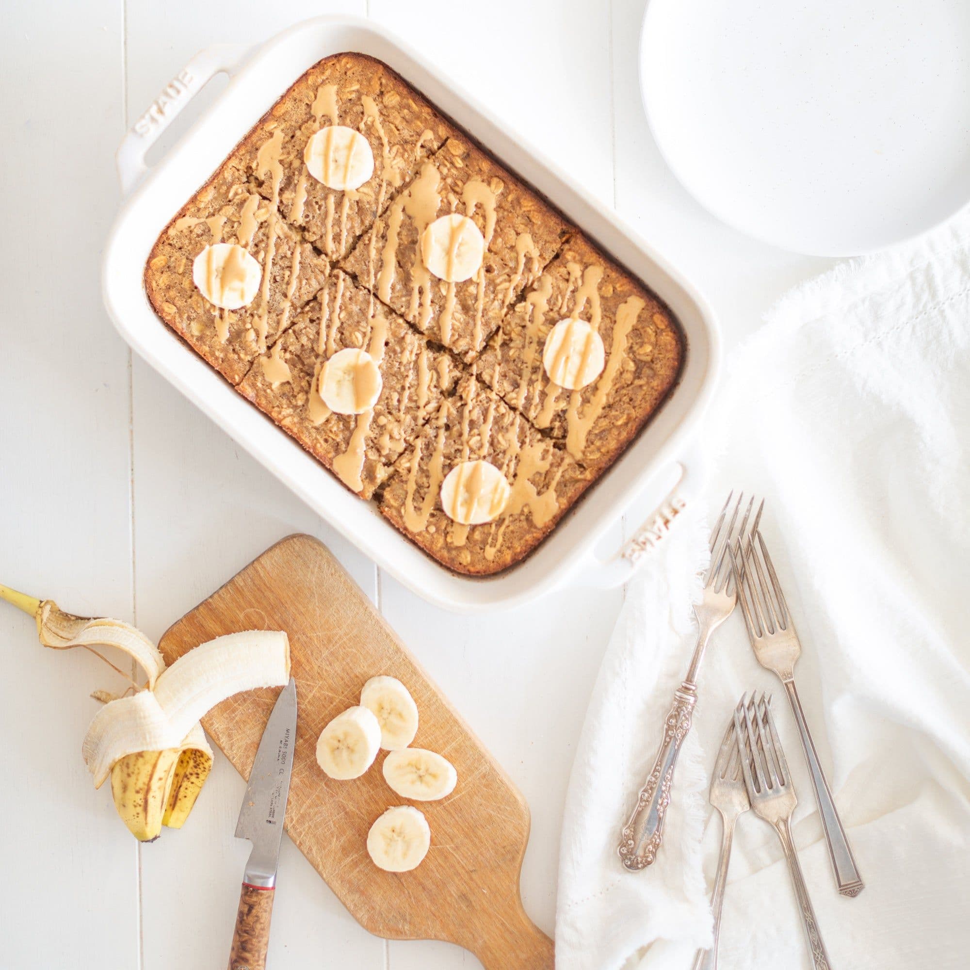 Peanut Butter Banana Baked Oatmeal banner image