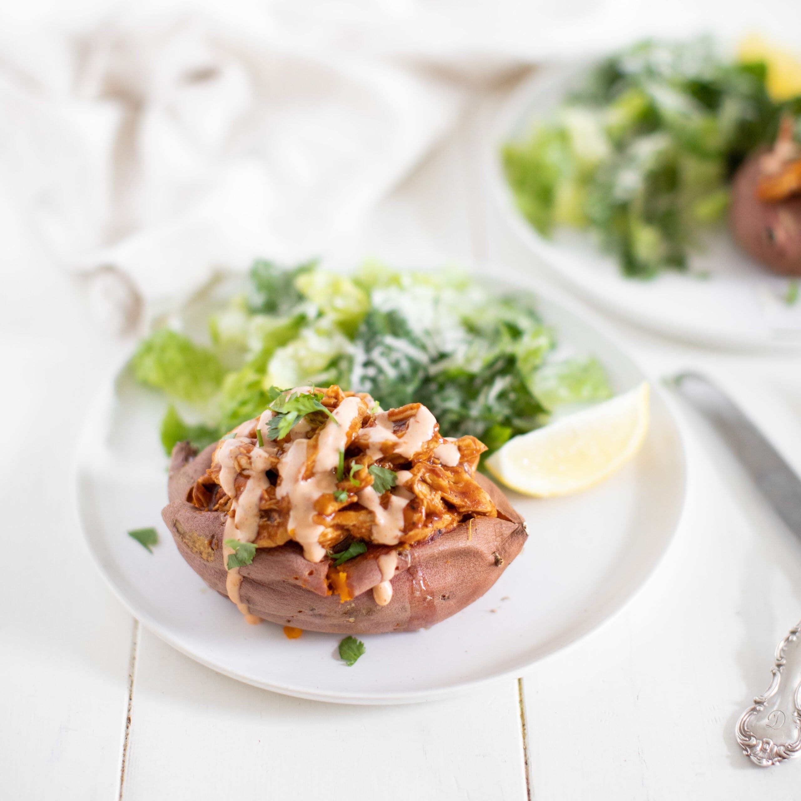 BBQ Chicken Stuffed Sweet Potatoes banner image