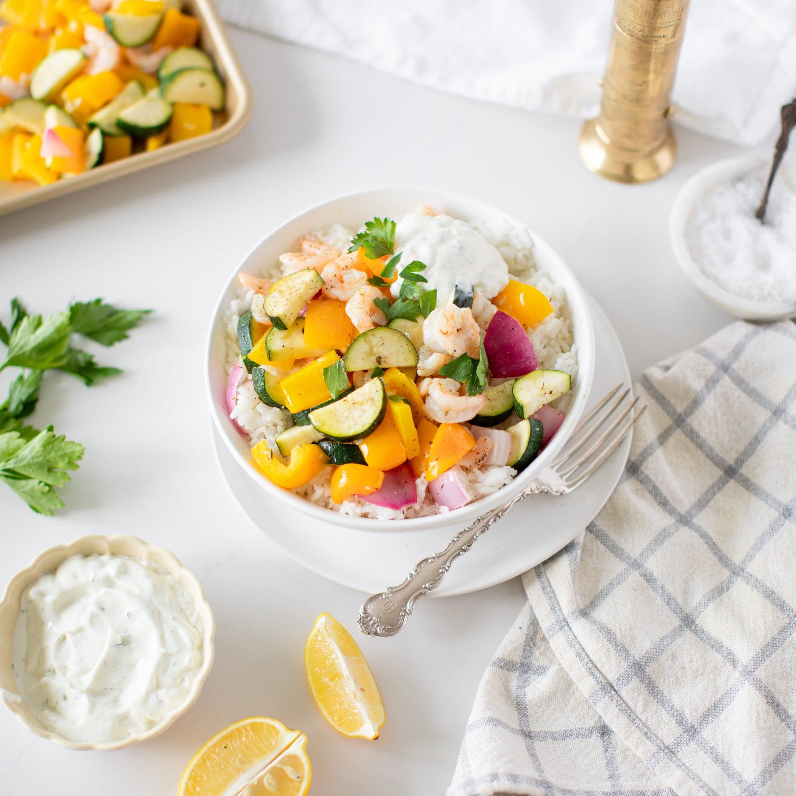 Sheetpan Mediterranean Shrimp banner image