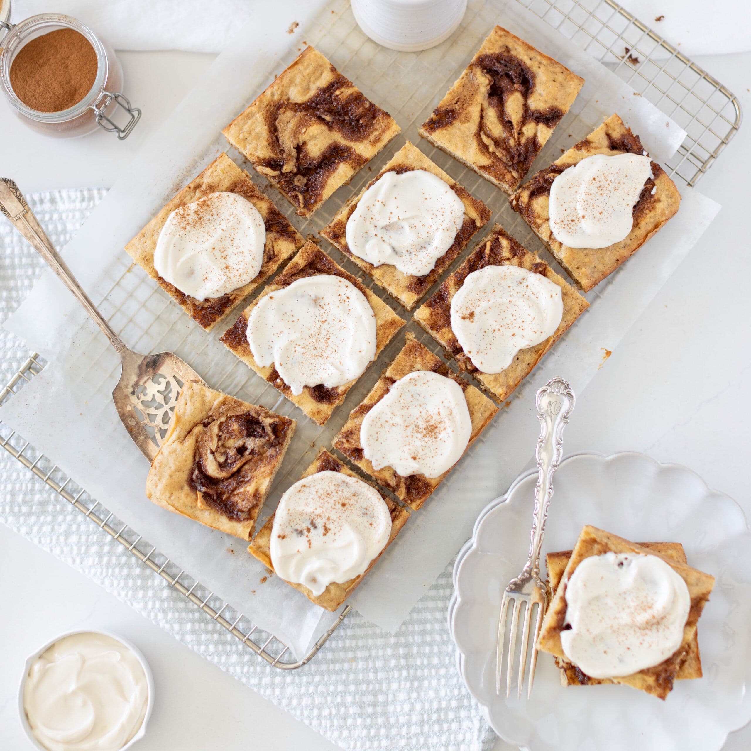 Cinnamon Roll Sheetpan Pancakes banner image