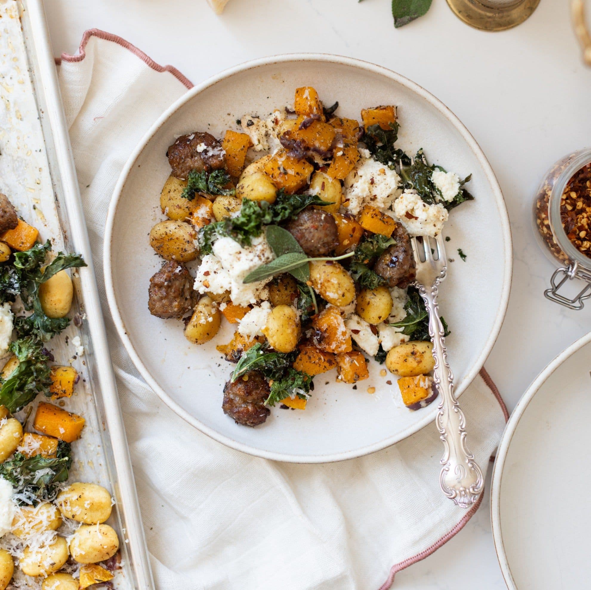 Sheetpan Squash & Italian Sausage Gnocchi banner image