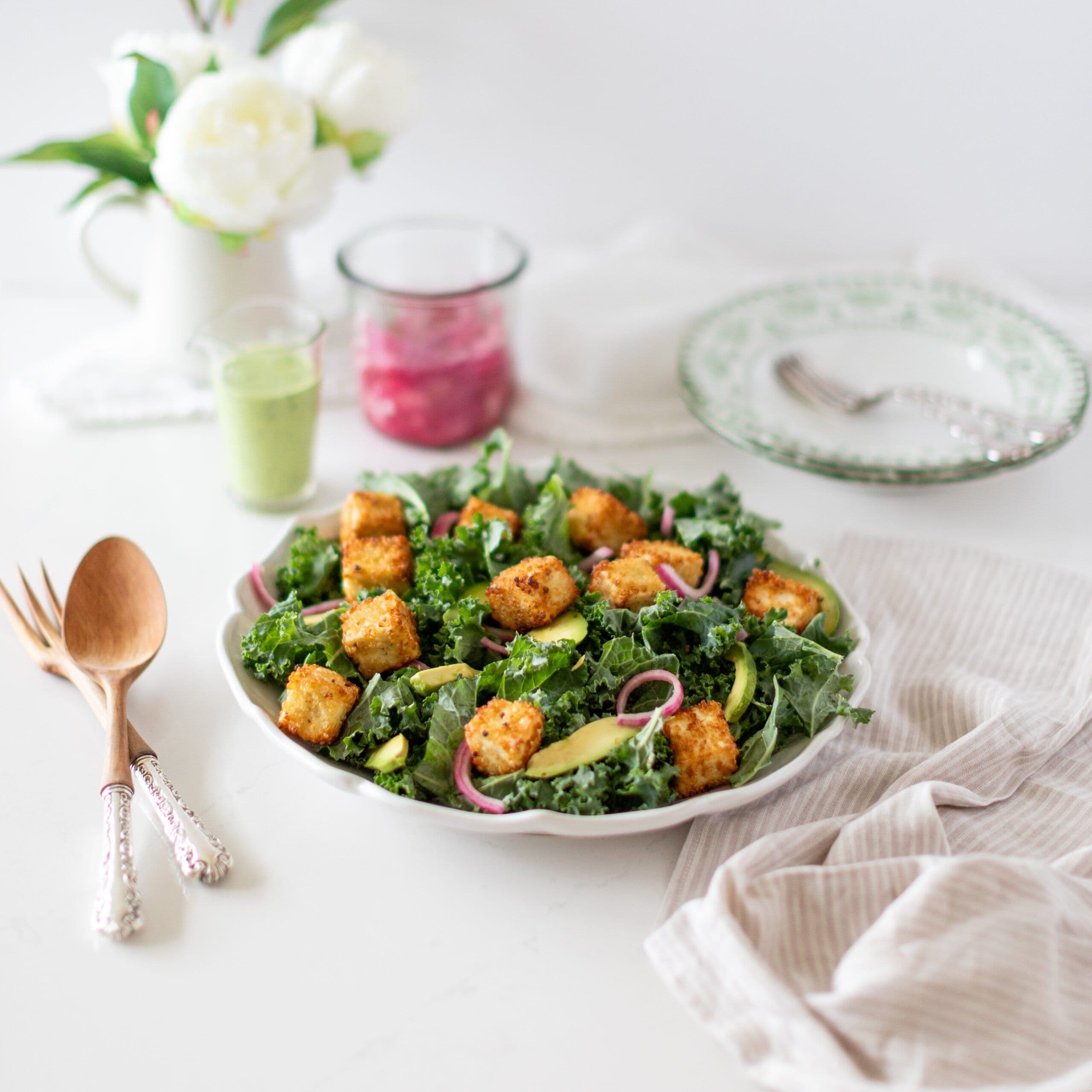 Crunchy Tofu Kale Salad banner image