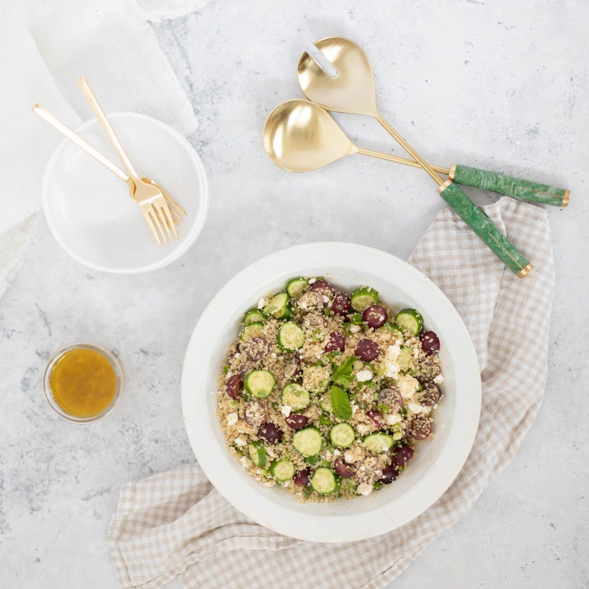 Minted Feta, Grape & Cucumber Quinoa Salad banner image