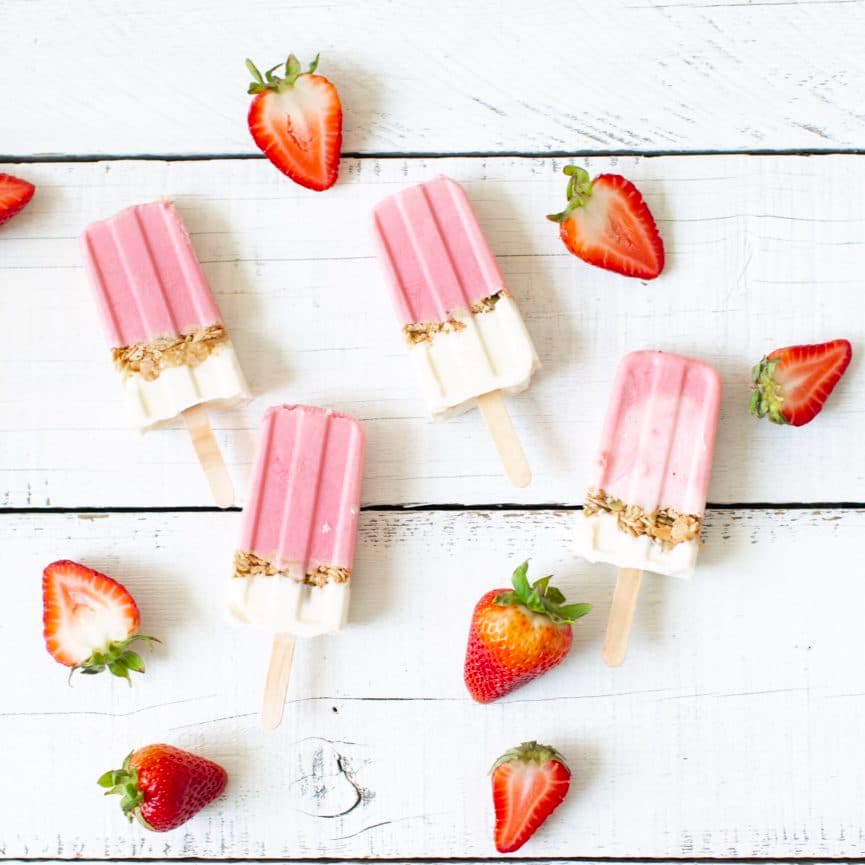 Strawberry Breakfast Popsicles banner image