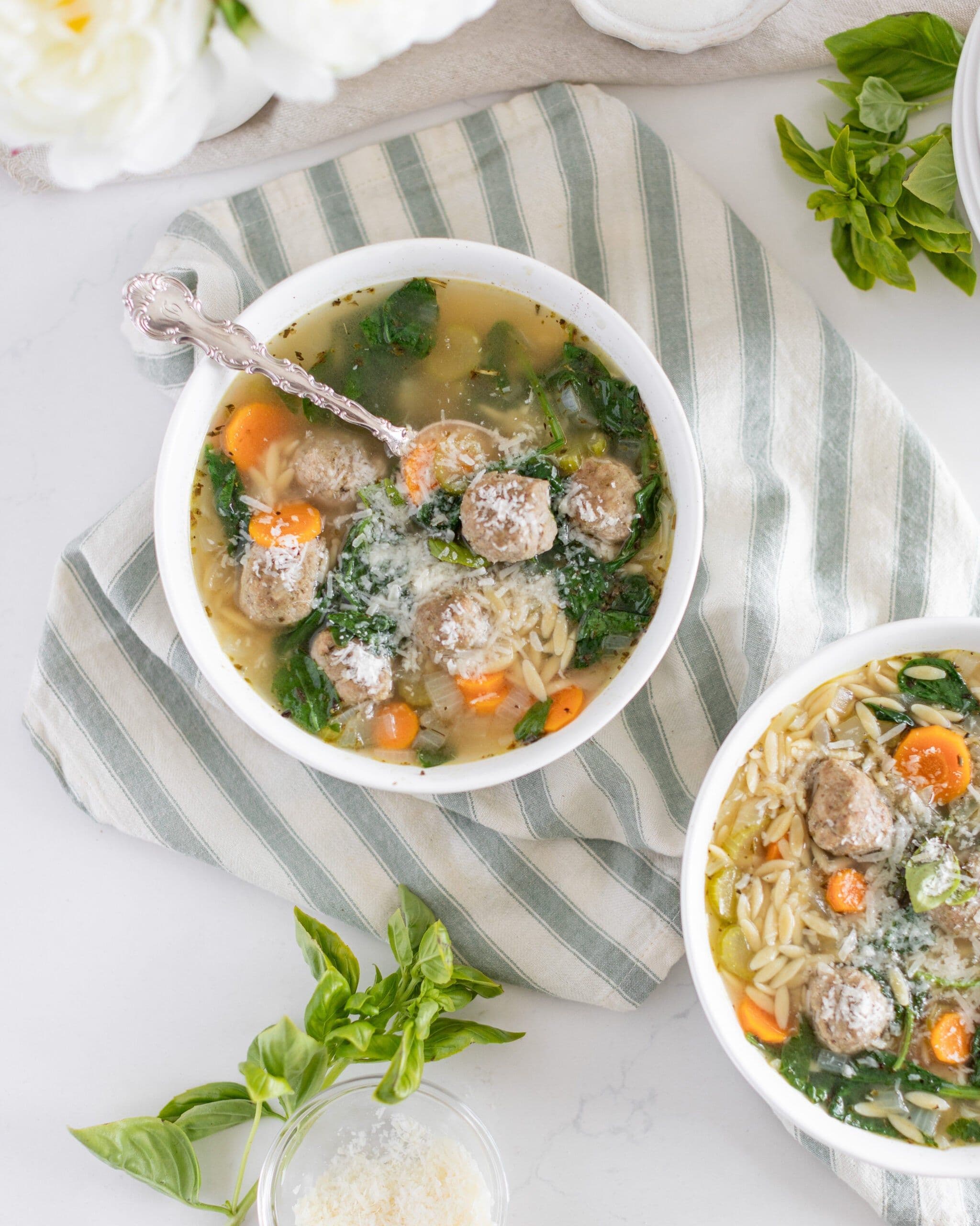 Turkey Pesto Meatball Soup banner image