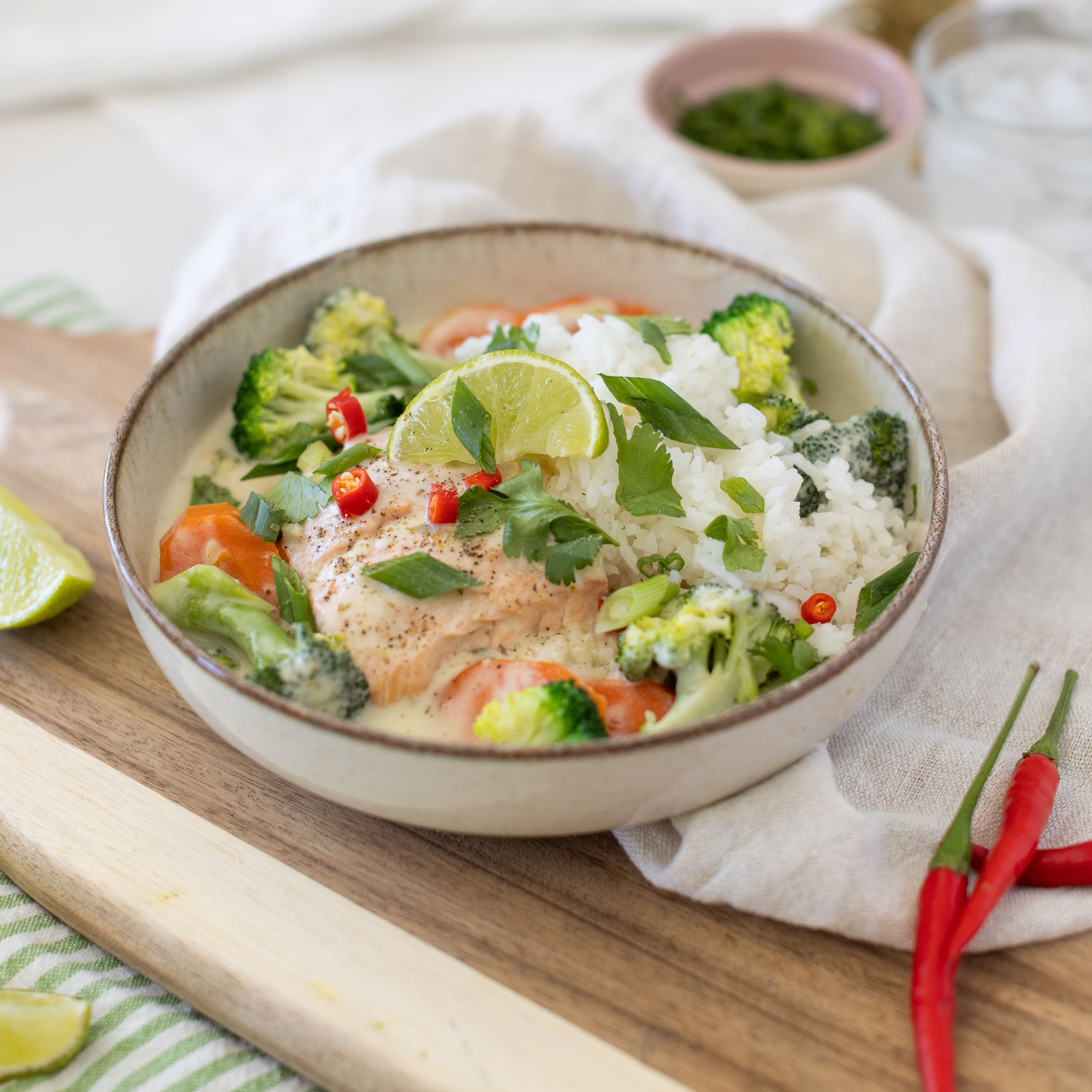 Coconut Green Curry Poached Salmon banner image