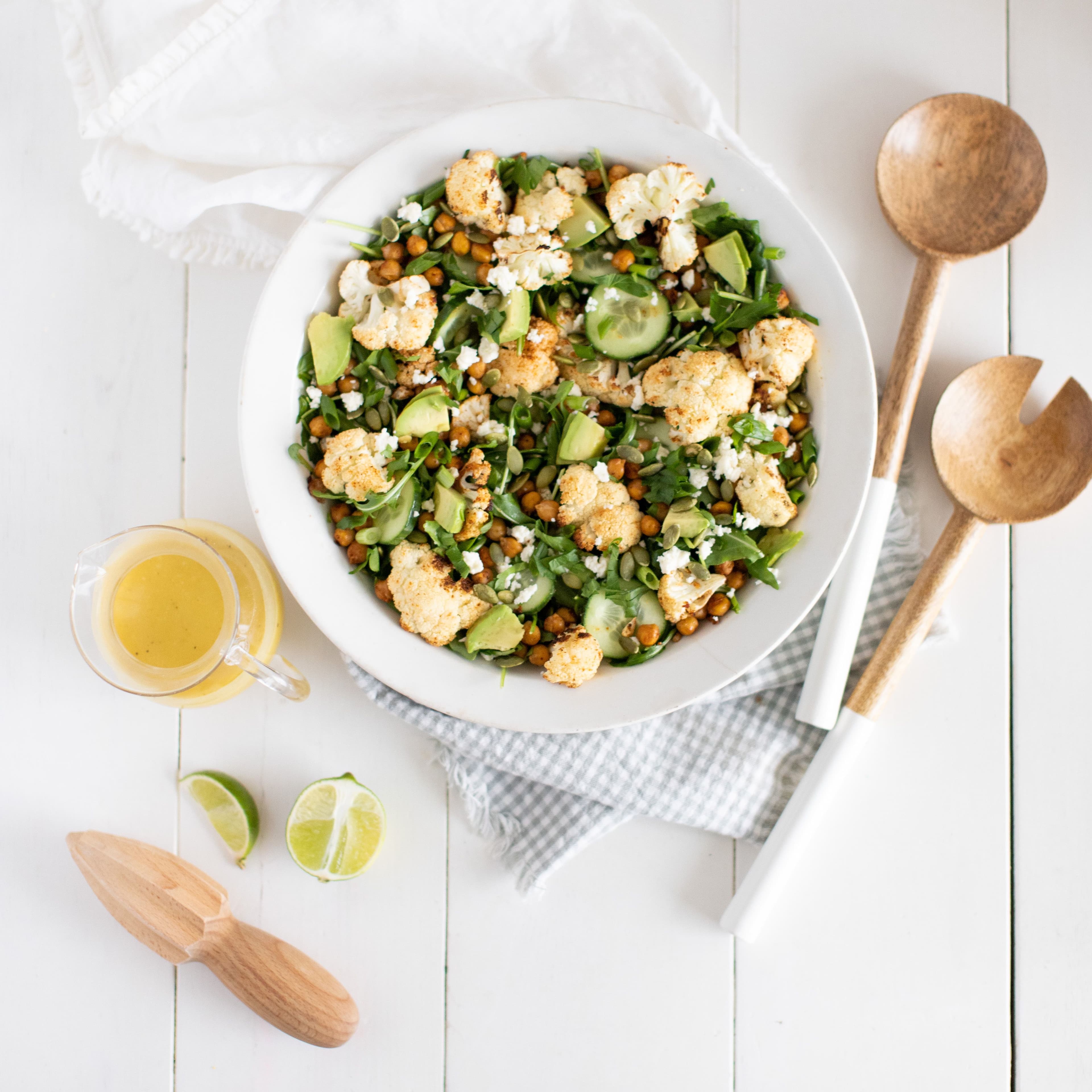 Vegan Roasted Cauliflower & Chickpea Salad banner image