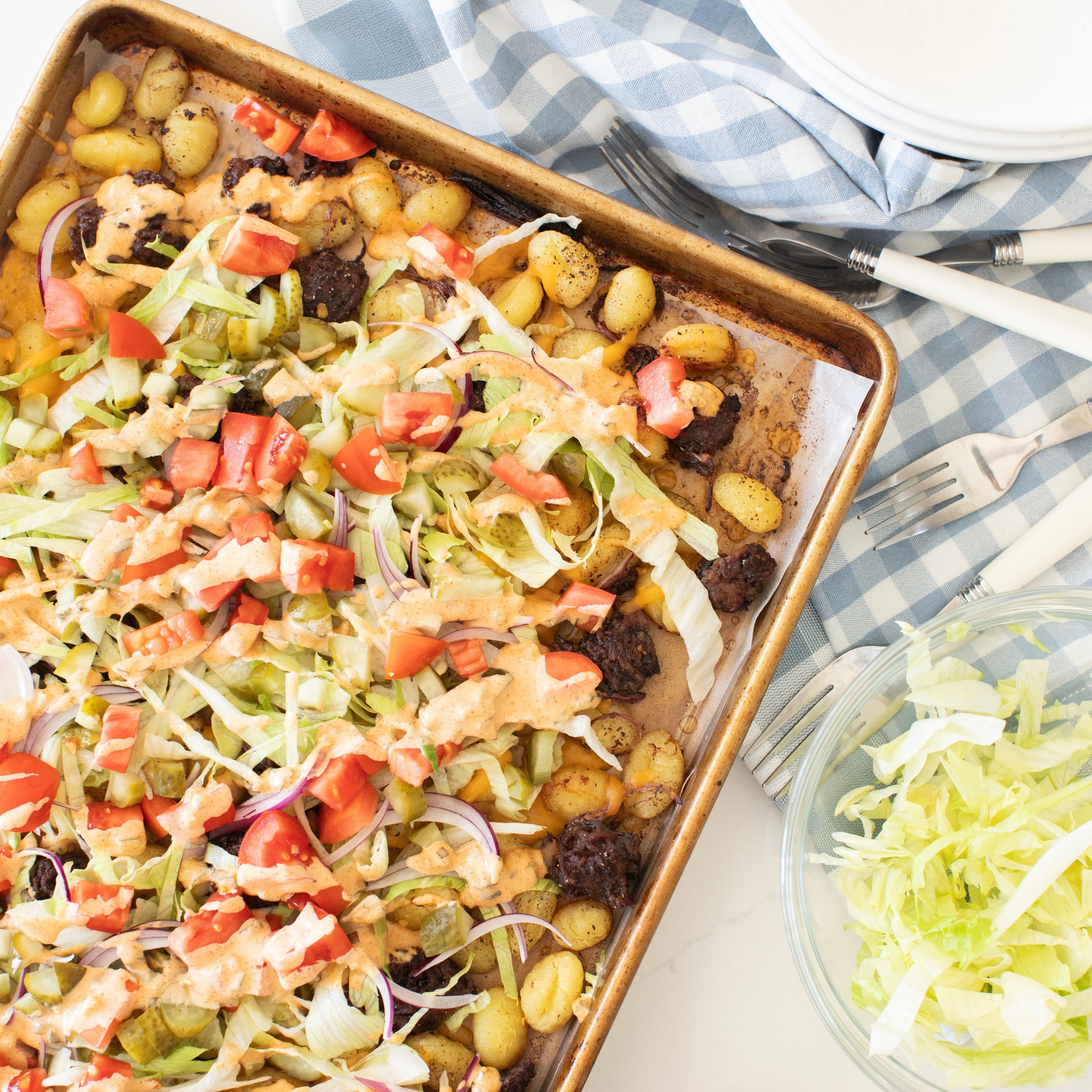 Cheeseburger Sheetpan Gnocchi banner image