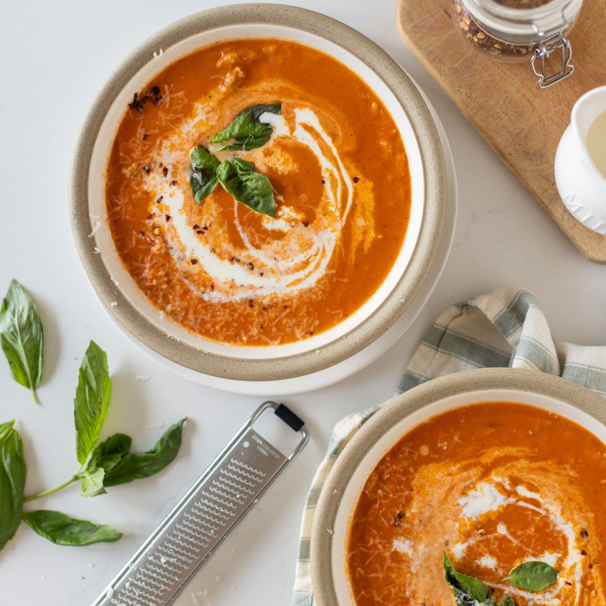 Tomato Orzo Pesto Soup banner image