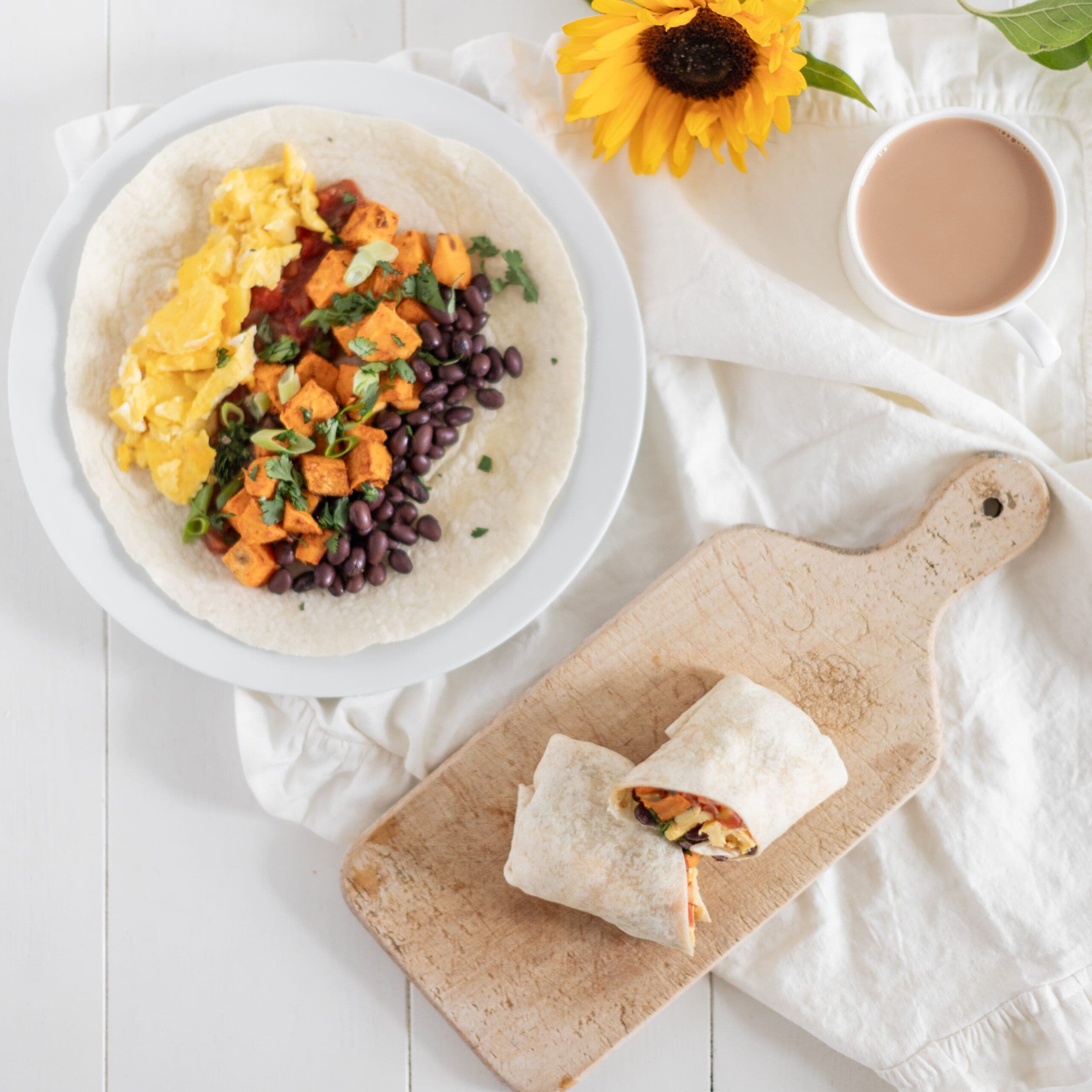 Sweet Potato Black Bean Breakfast Burritos banner image