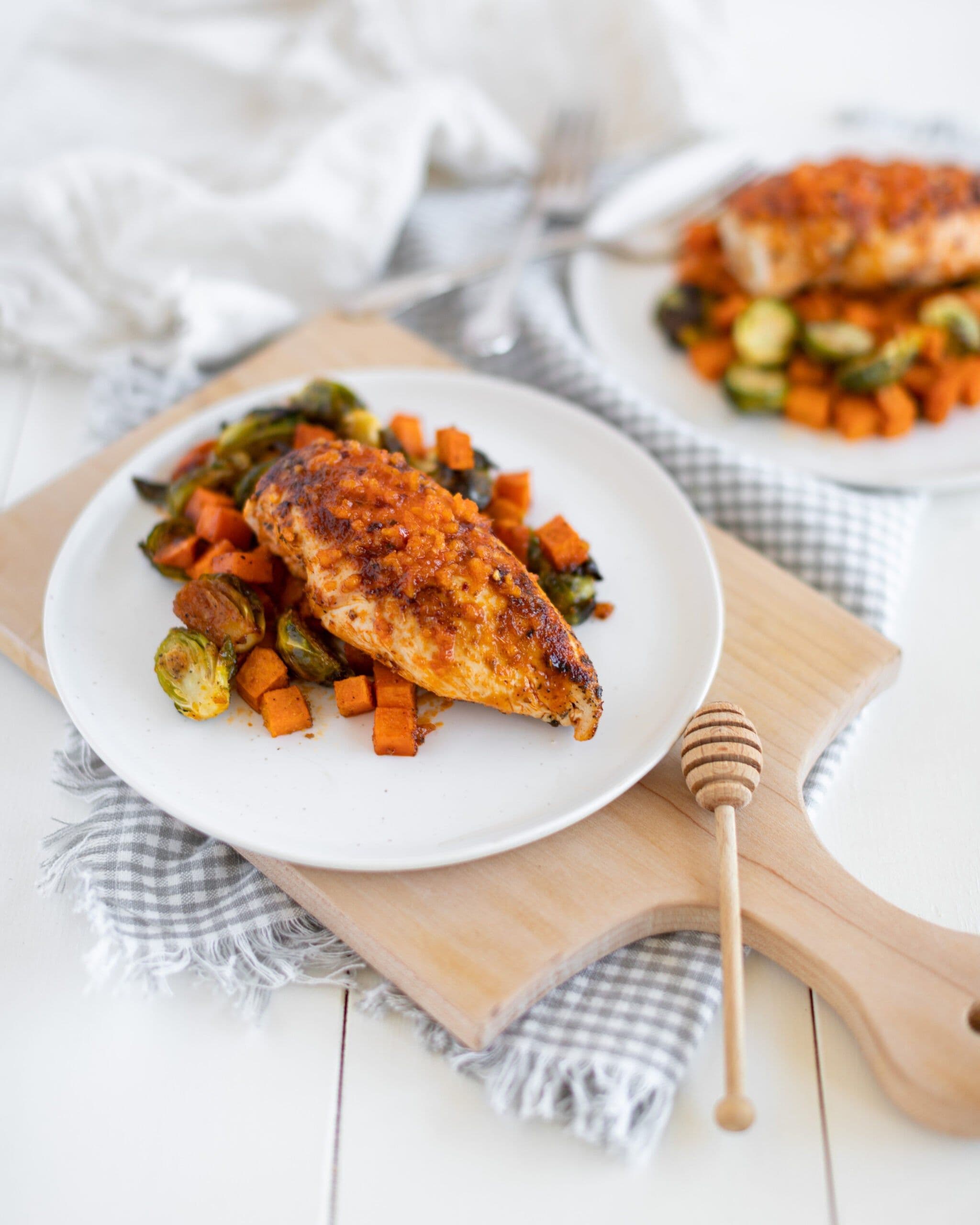 Hot Honey Garlic Sheetpan Chicken banner image