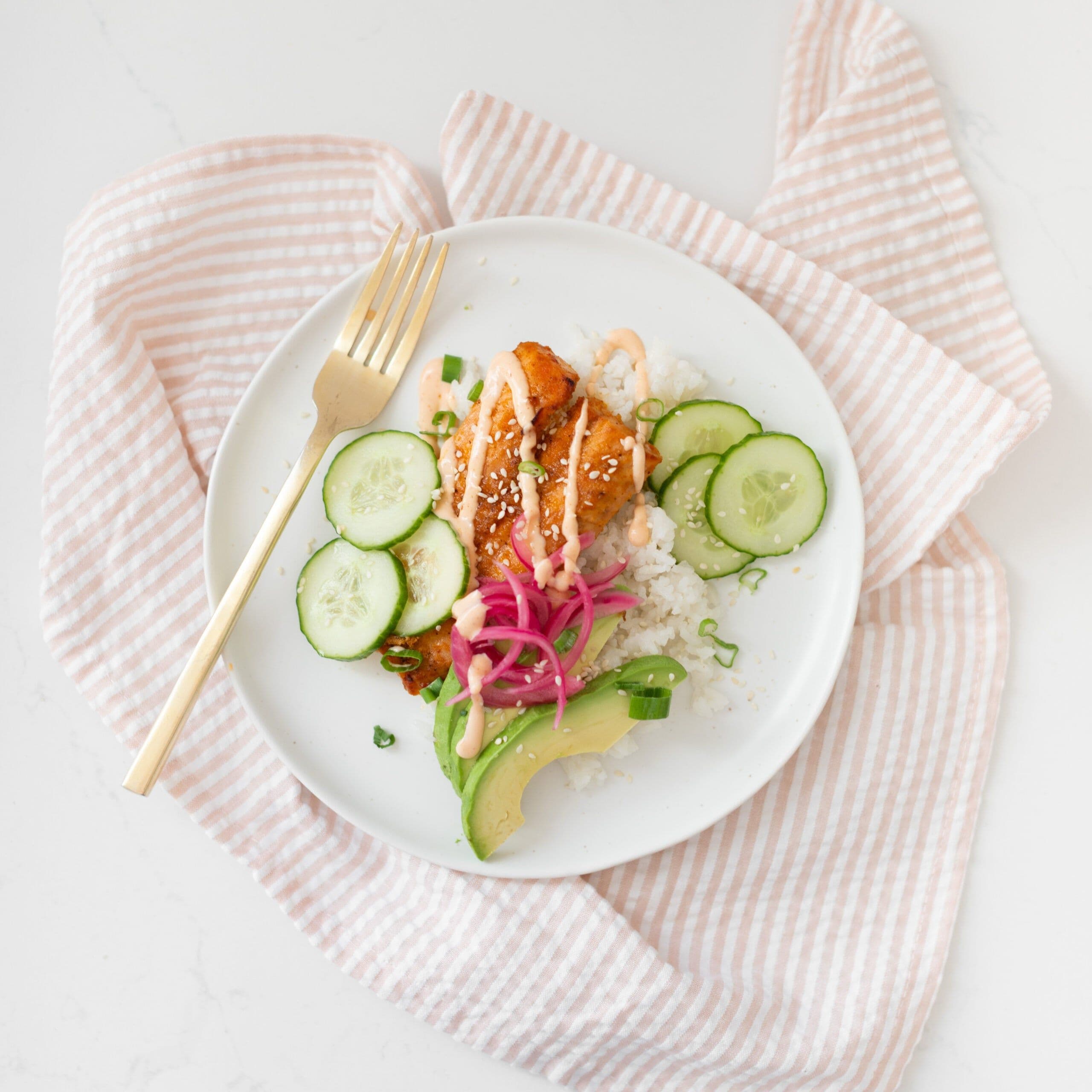 Sweet & Spicy Salmon Bowls banner image