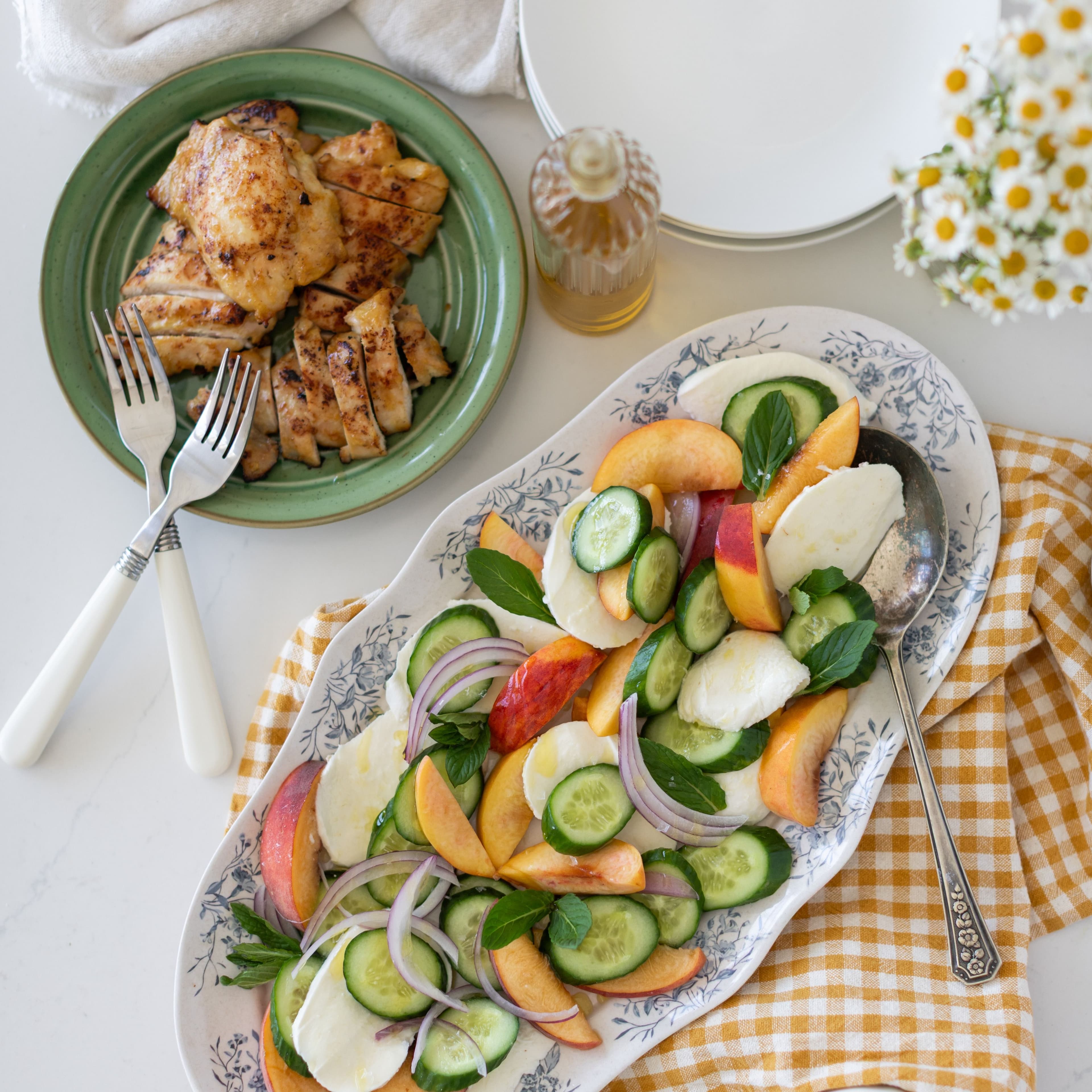 Grilled Honey Mustard Chicken & Peach Salad banner image