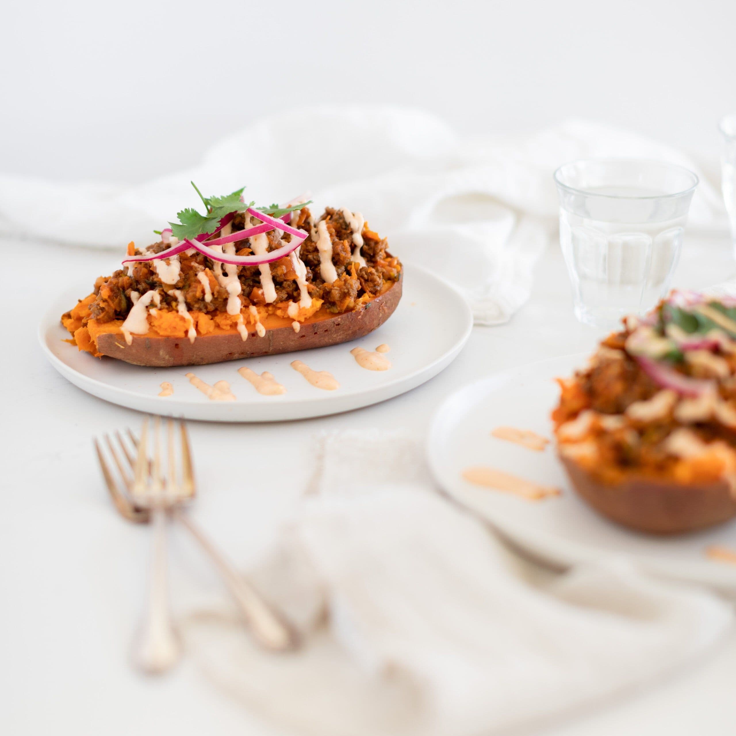 Sloppy Joe Stuffed Sweet Potatoes banner image