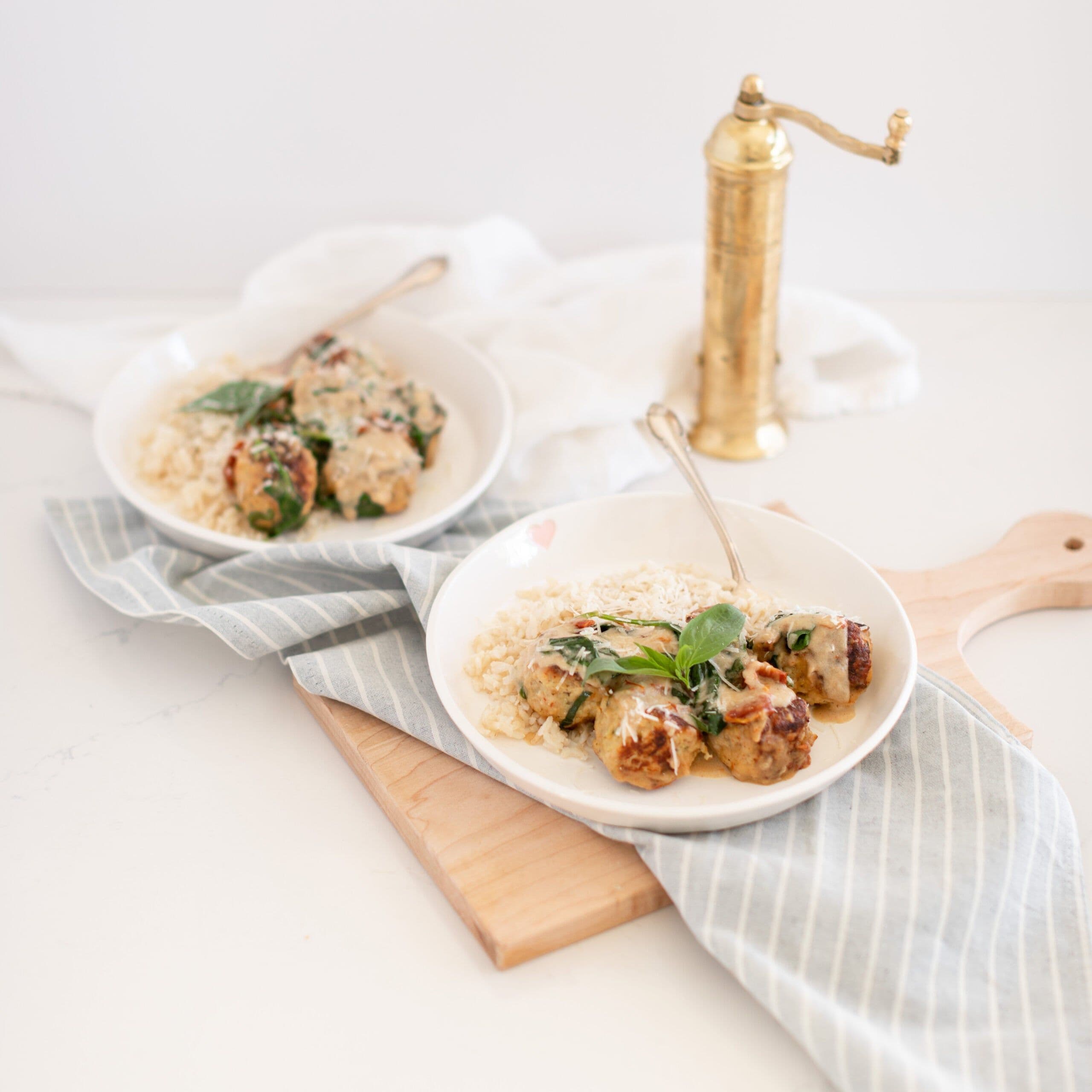 Creamy Tuscan Chicken Meatballs banner image