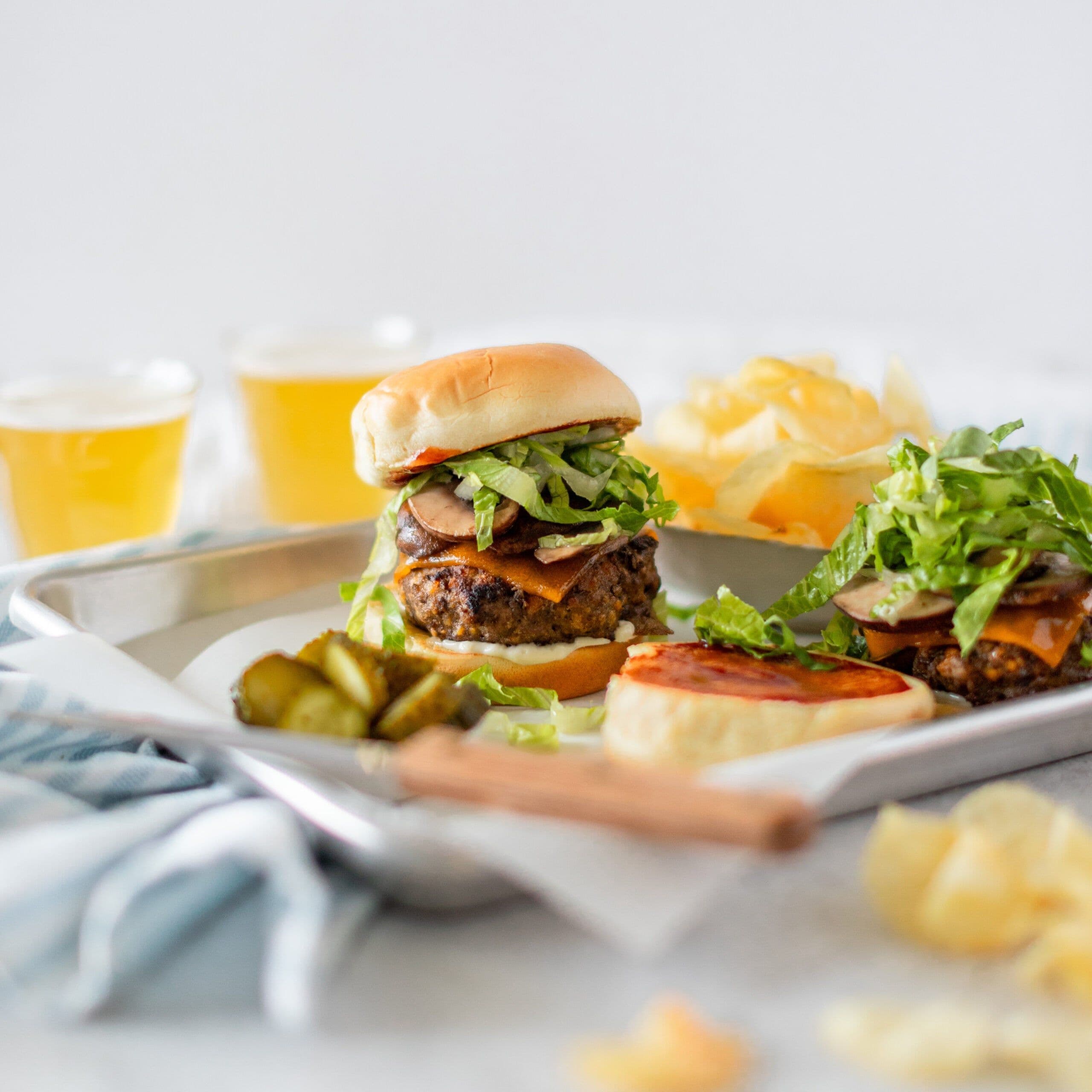 Cheddar Mushroom Burgers banner image