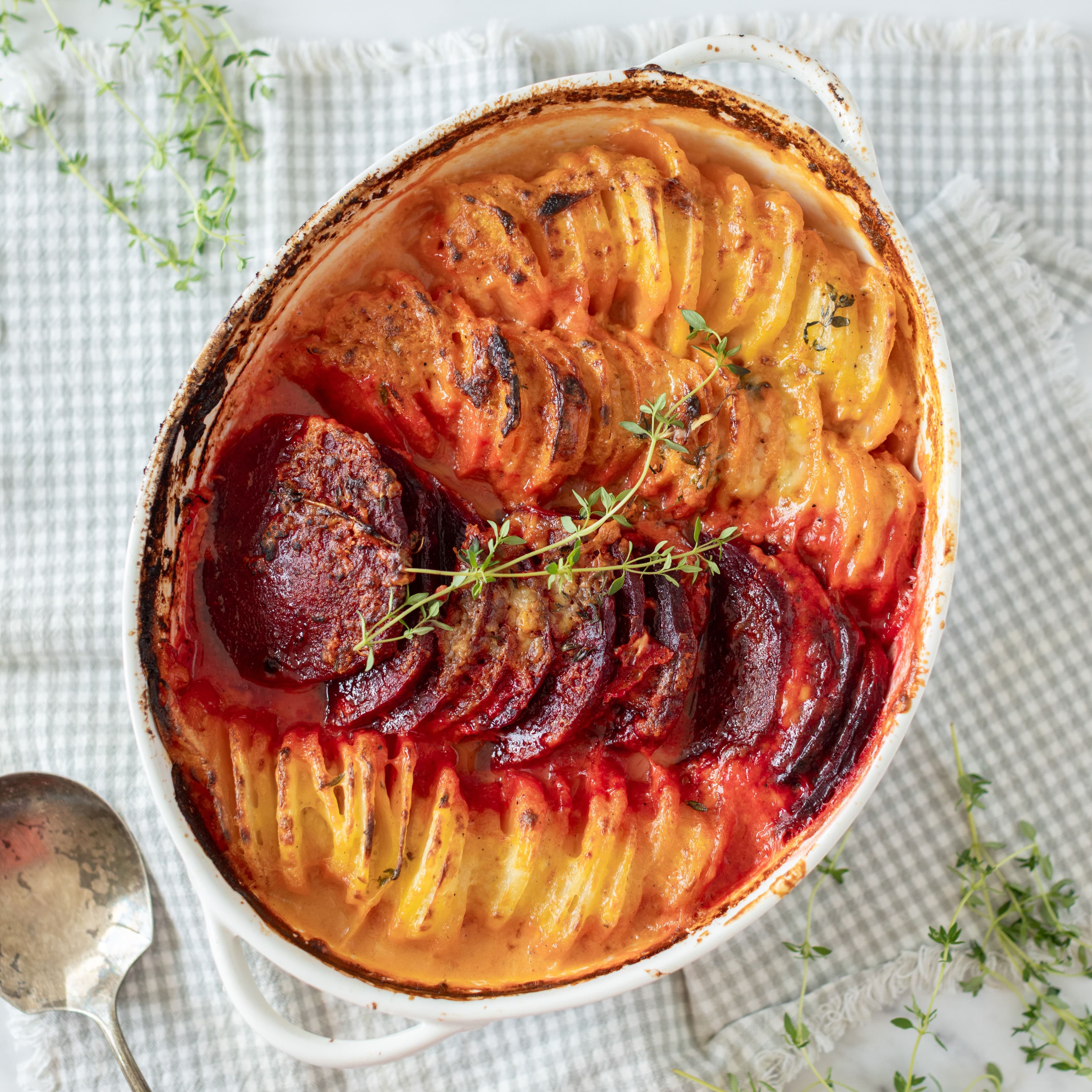 Cheesy Root Vegetable Gratin banner image