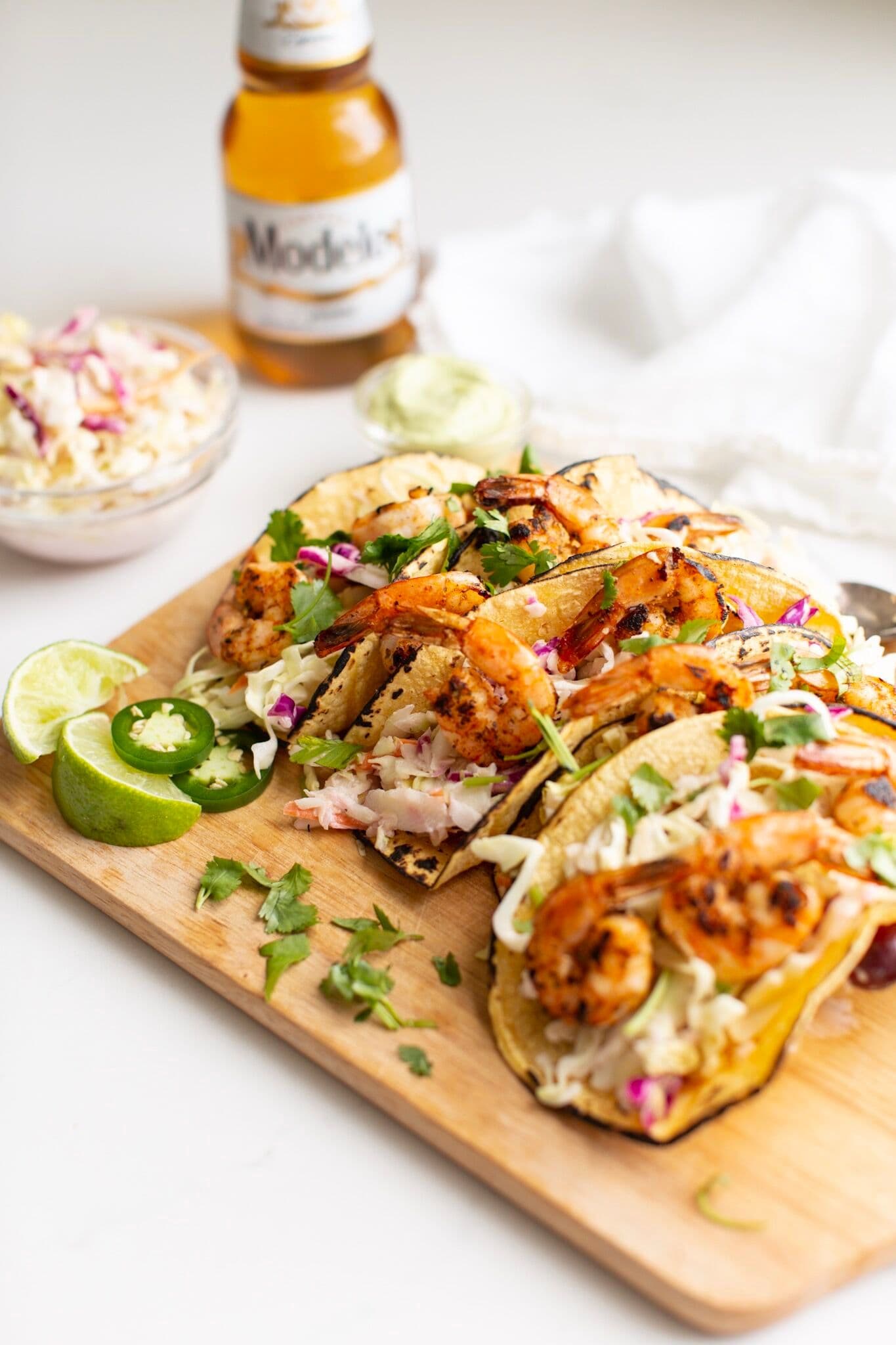 Shrimp Tacos with Avocado Crema banner image