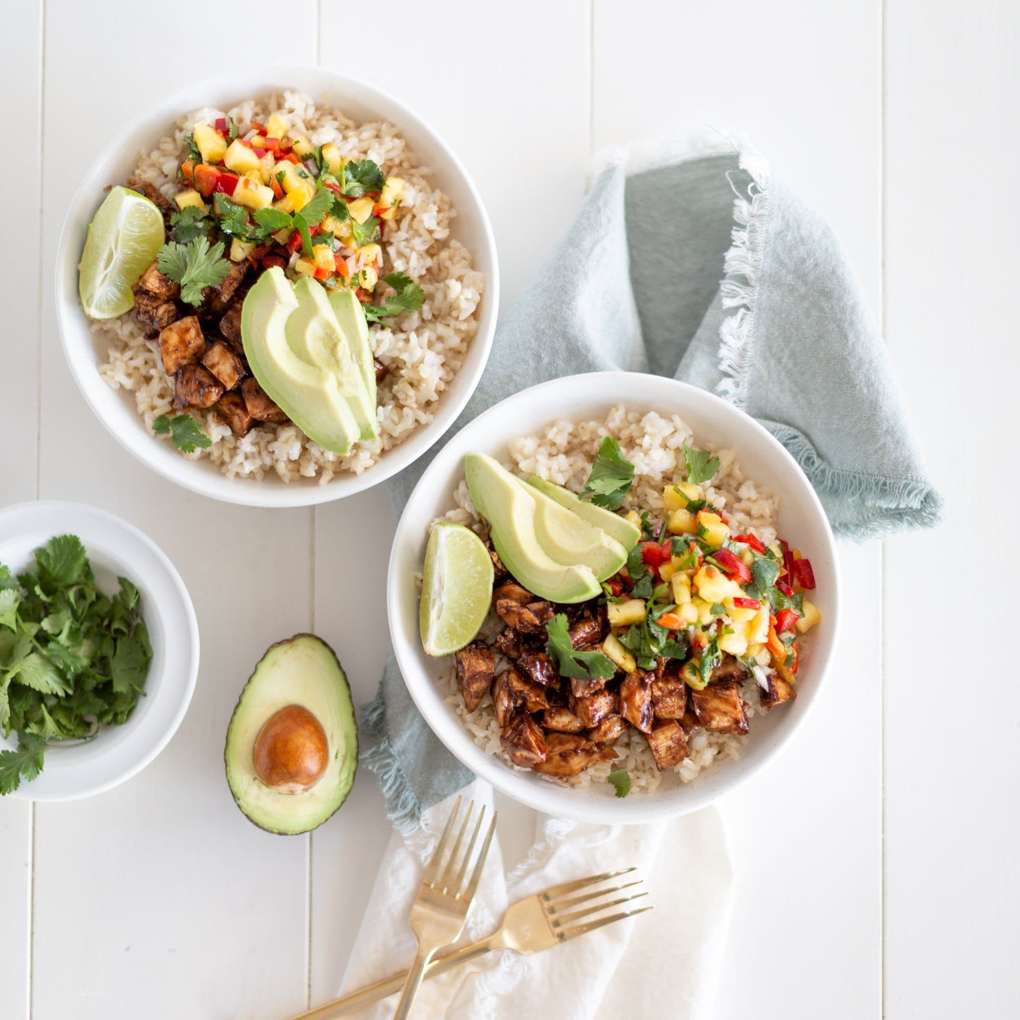 BBQ Chicken Rice Bowls banner image