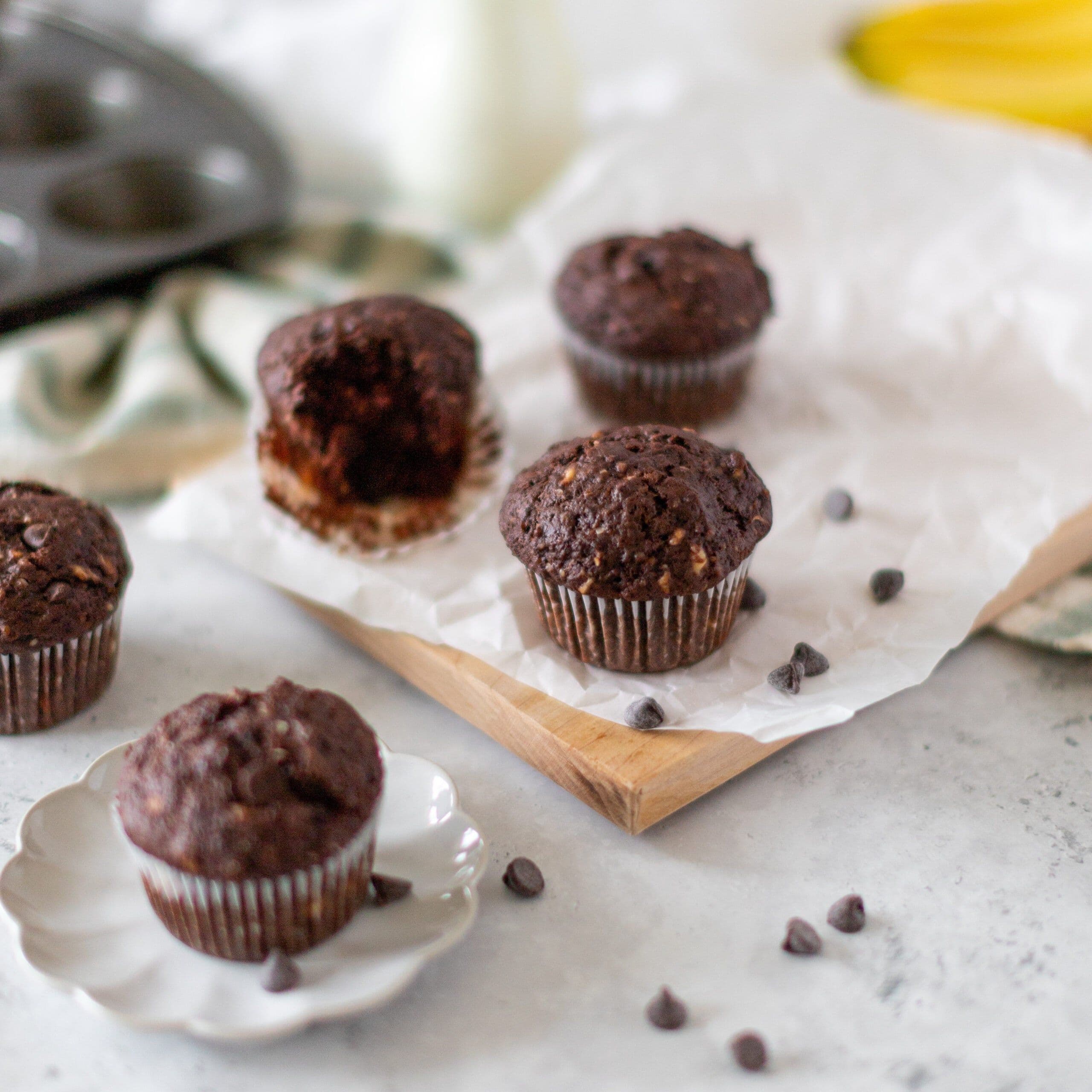 Double Chocolate Banana Muffins banner image