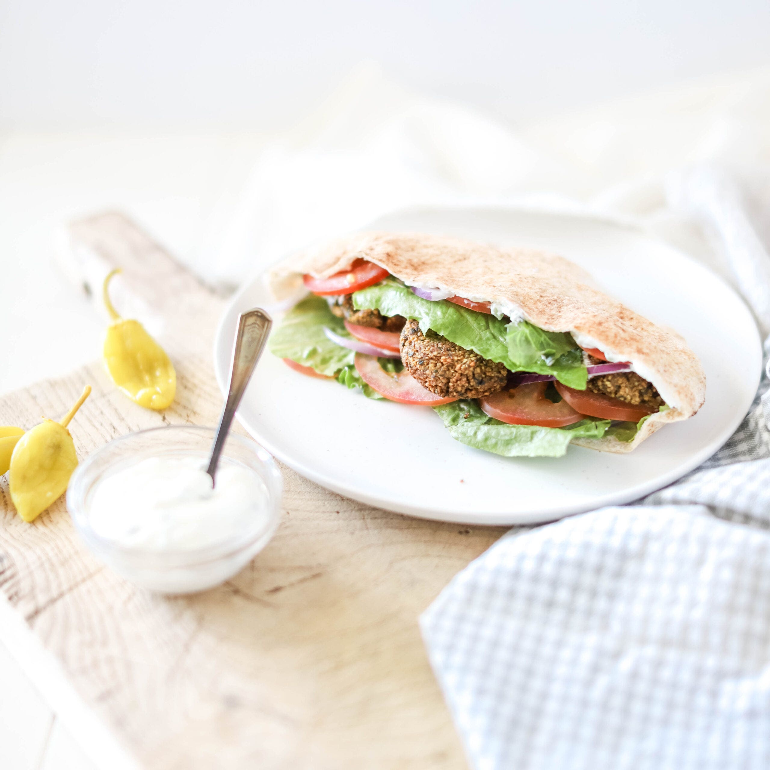 GF Falafel & Veggie Pita Pockets [Recipe Bank] Fraiche Table