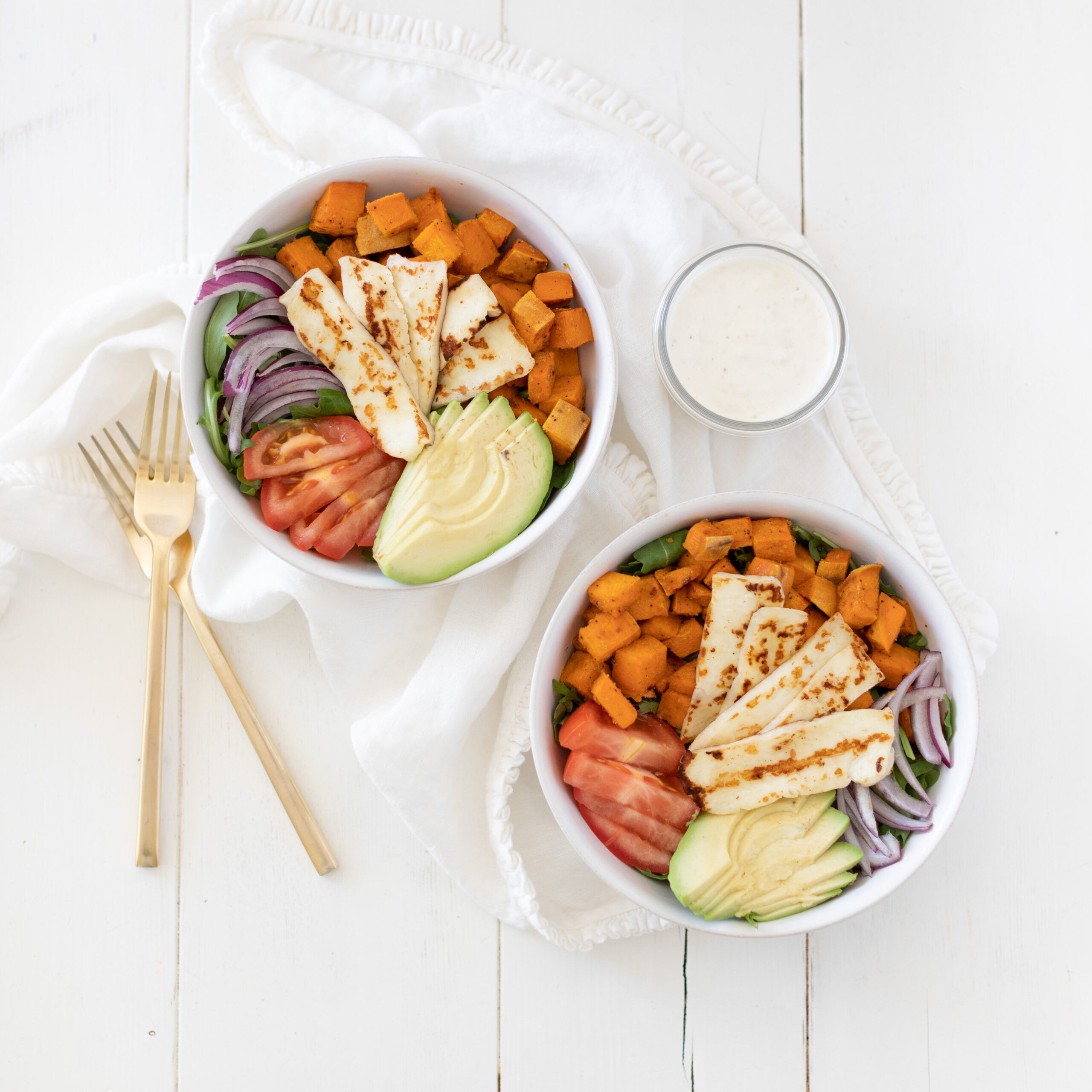 Roasted Sweet Potato & Halloumi Salad - Fraiche Table