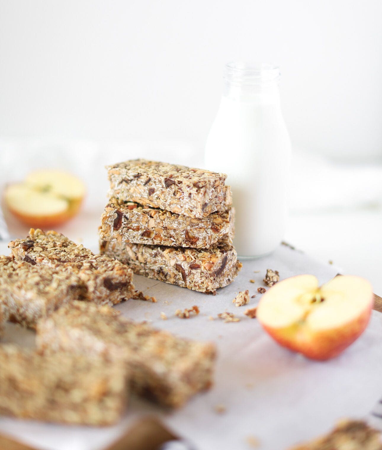 stacked apple oat bars