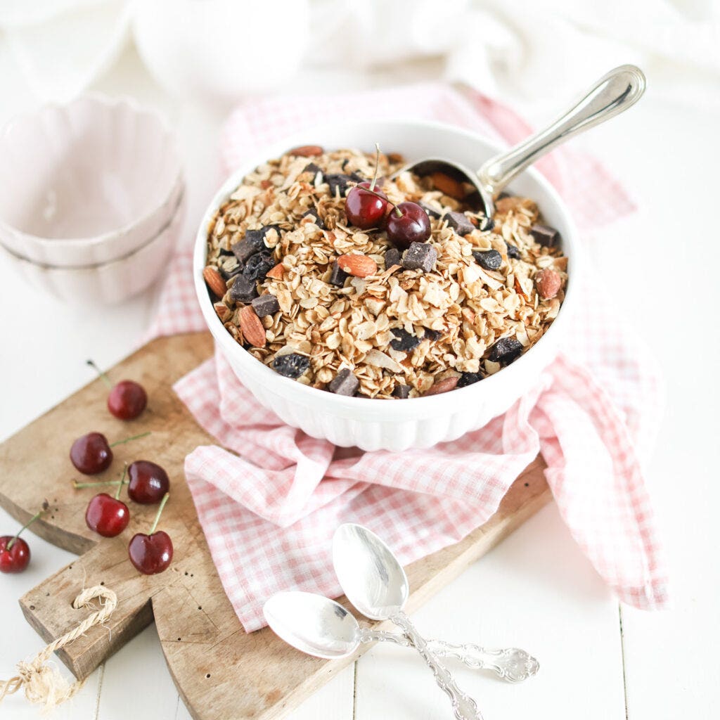 dark chocolate and cherry granola