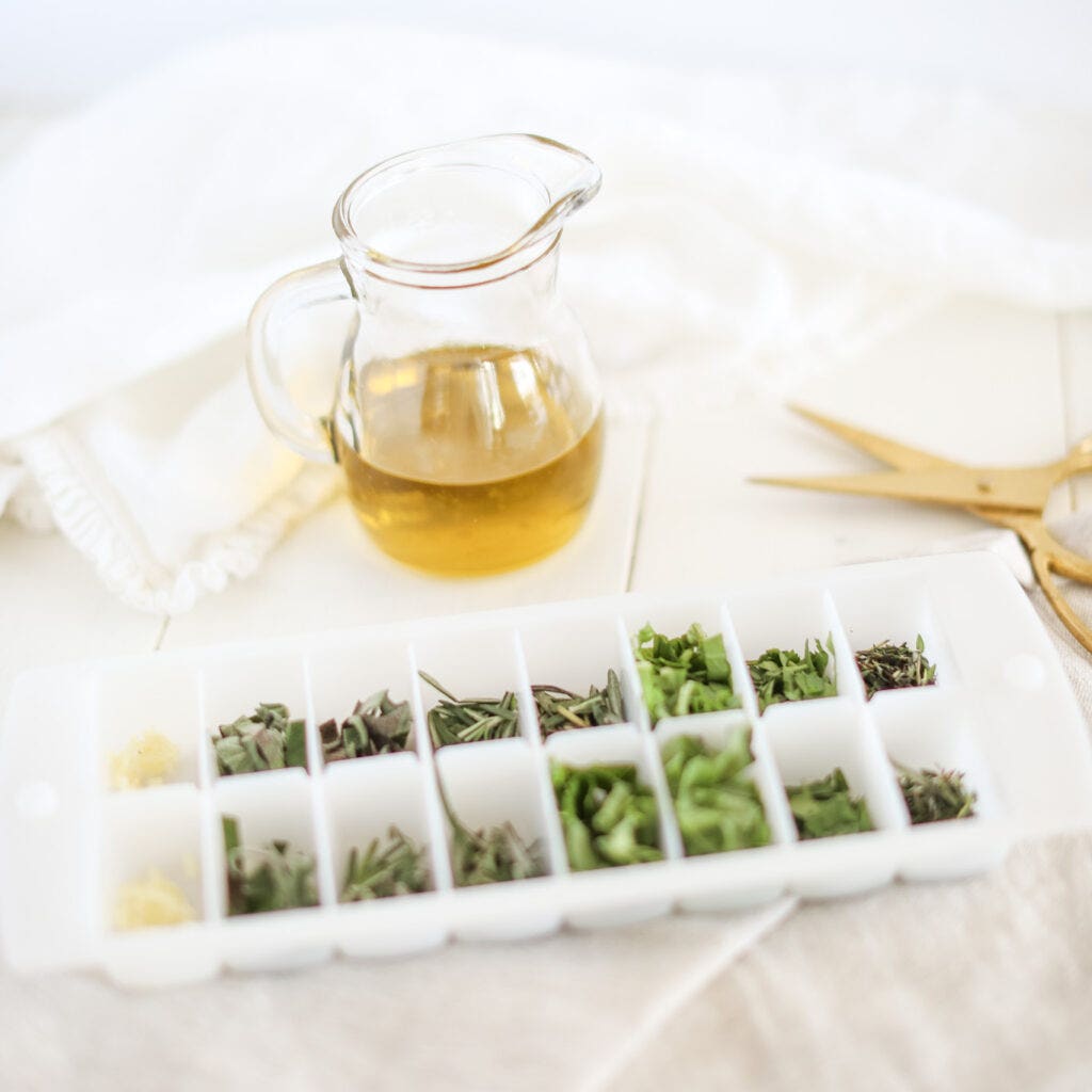 olive oil and herbs