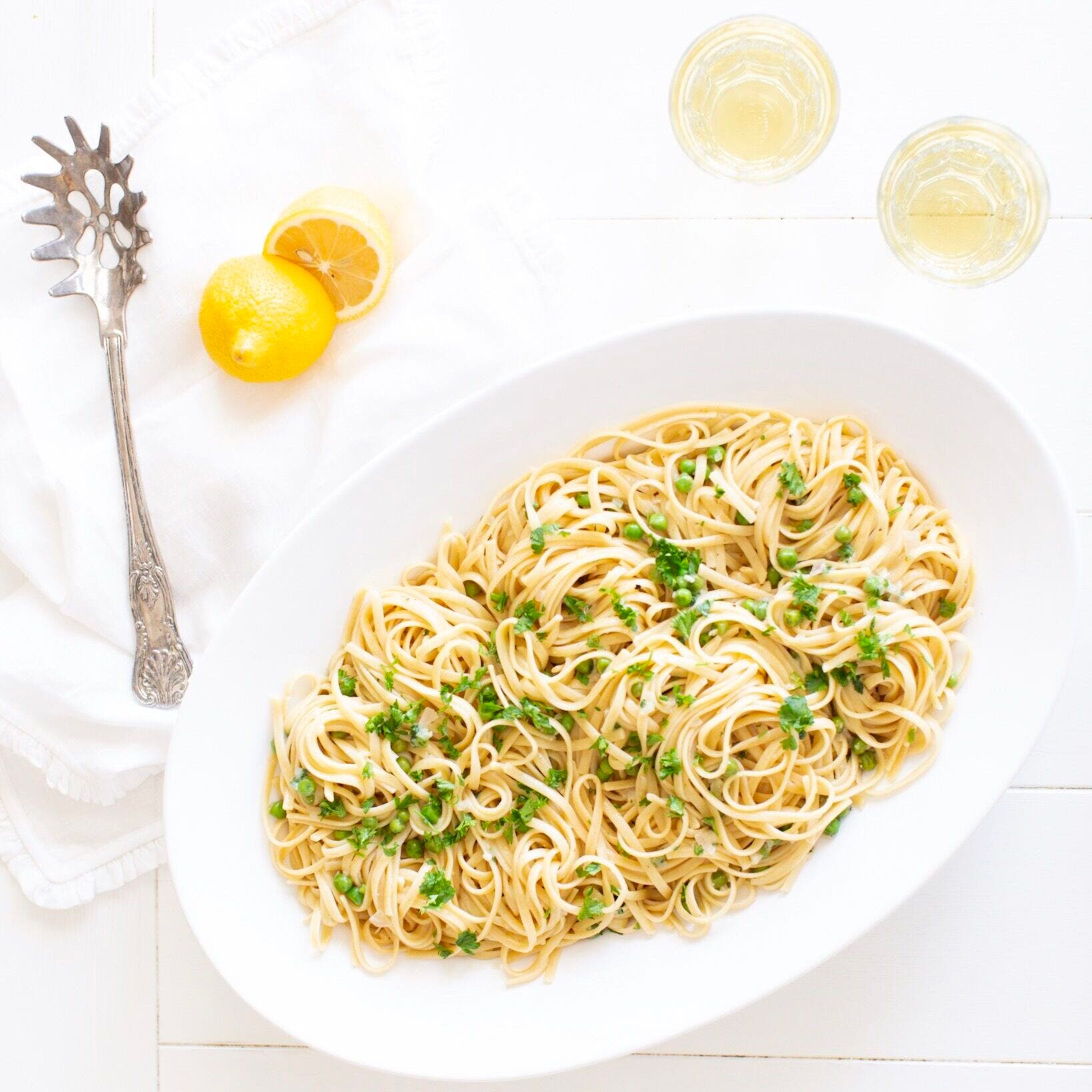 linguine with lemon and white wine